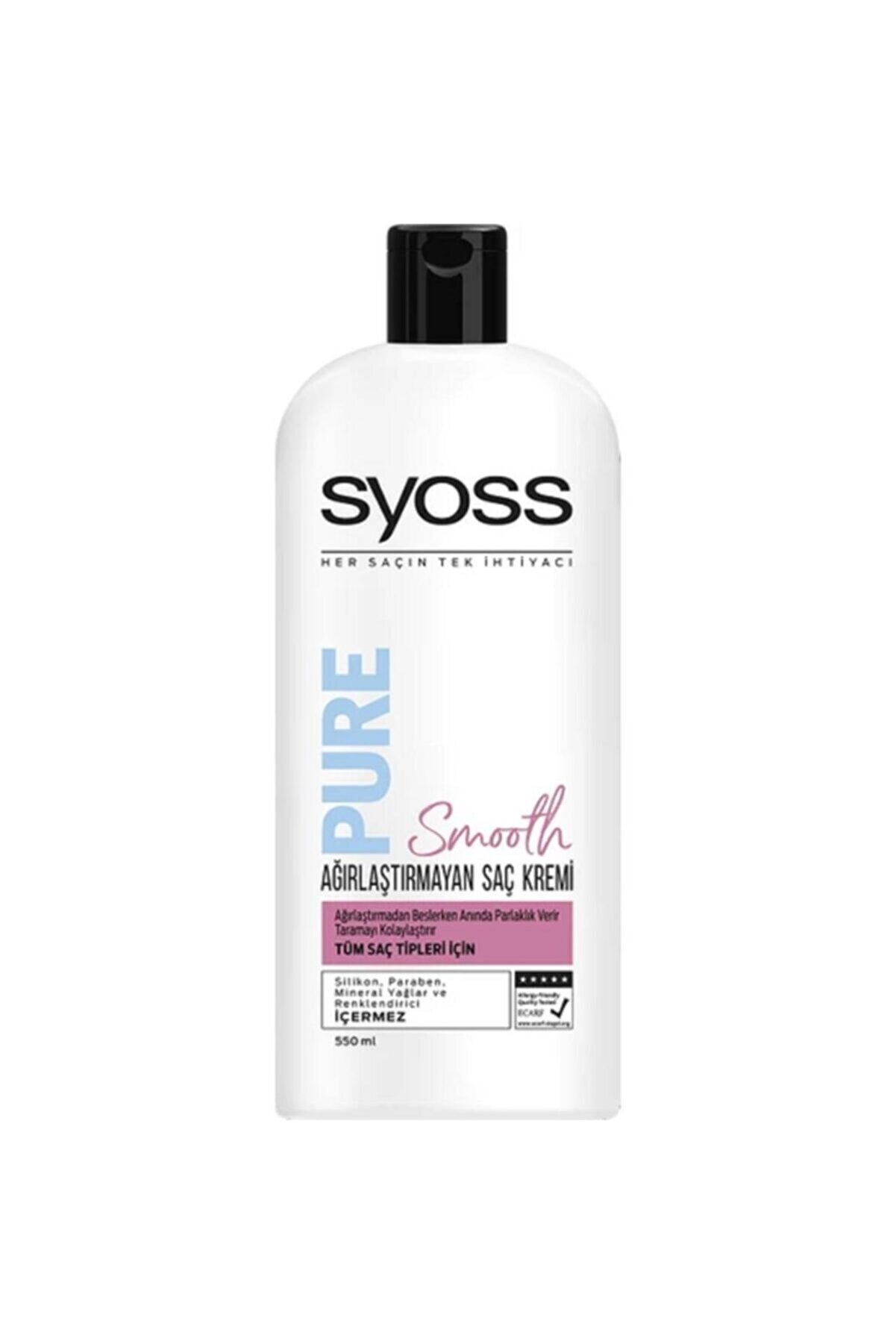 Syoss Pure Smooth Agırlaştırmayan Saç Kremi 550 ml