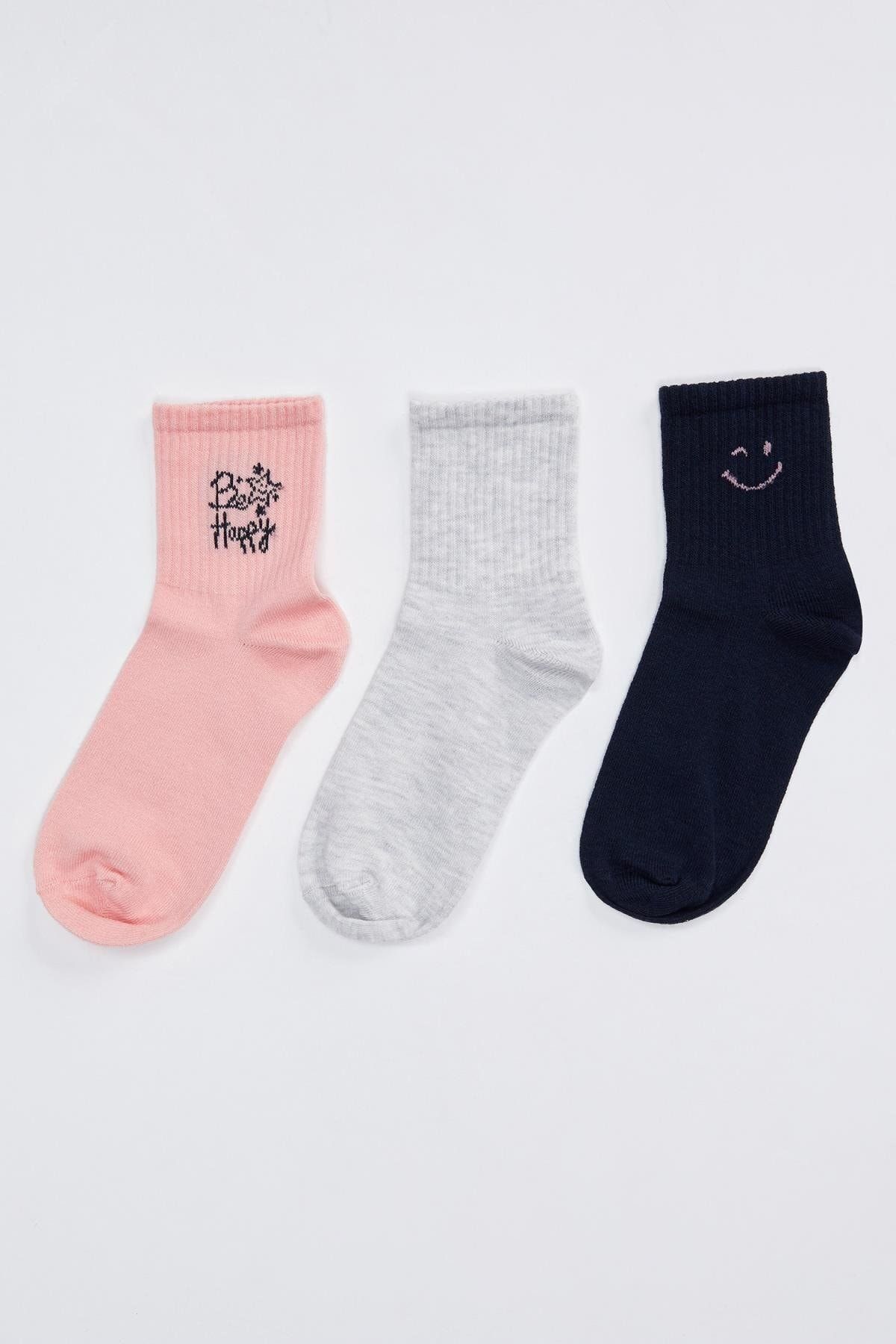 Defacto Kadın Karma Desenli Soket Çorap 3'Lü R8119AZ20AU