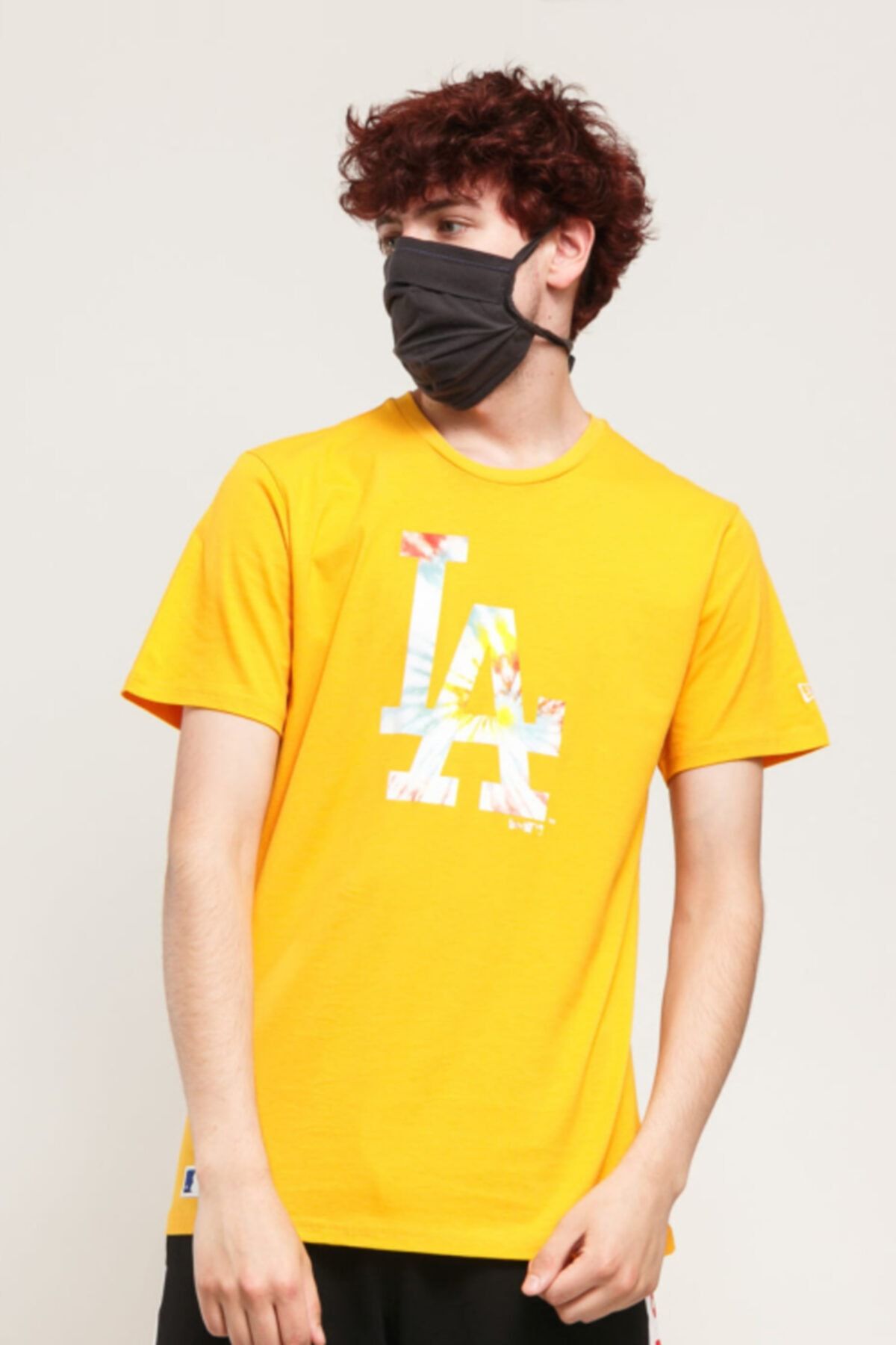 NEW ERA Erkek Sarı Los Angeles Dodgers Baskılı  Tshirt
