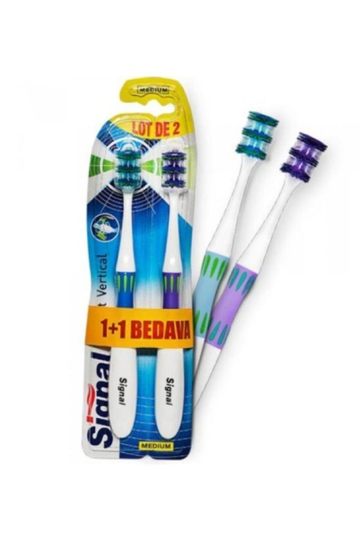 Signal Diş Fırçası Expert Vertikal 1+1 Medium - 8'li Paket