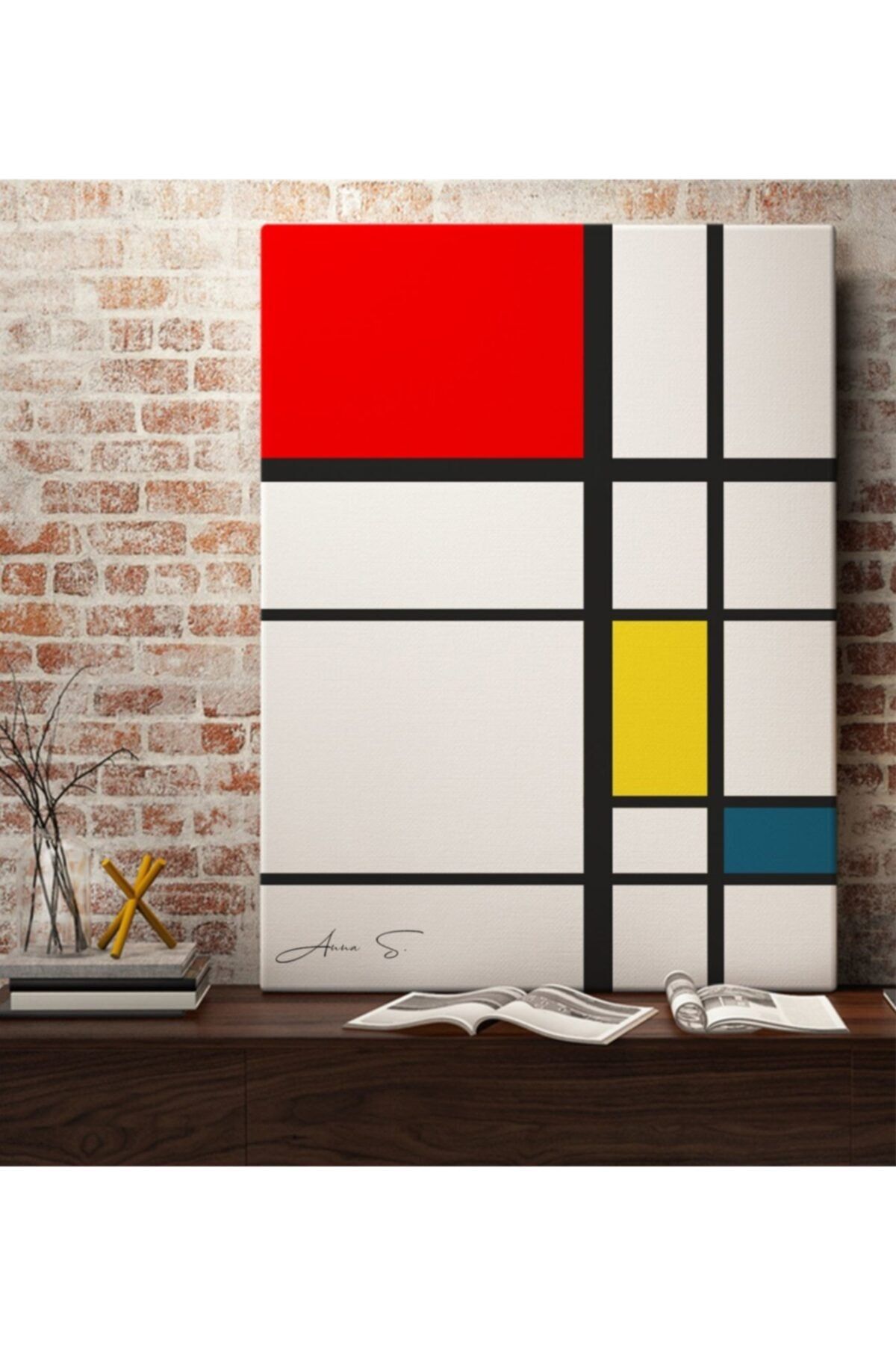 Bk Gift Kişiye Özel Mondrian Kanvas Tablo 50 X 70 cm