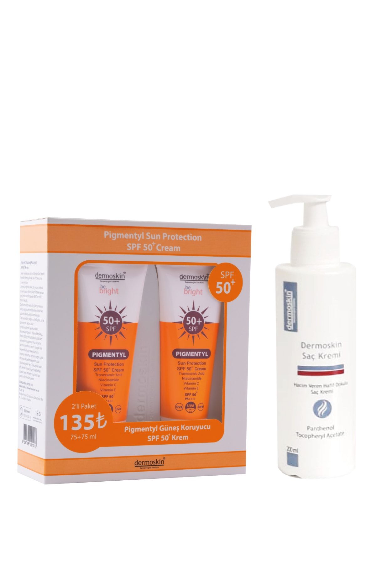 Dermoskin Be Bright Pigmentyl Güneş Koruyucu Spf 50+ Krem 2'li + 8697796001698