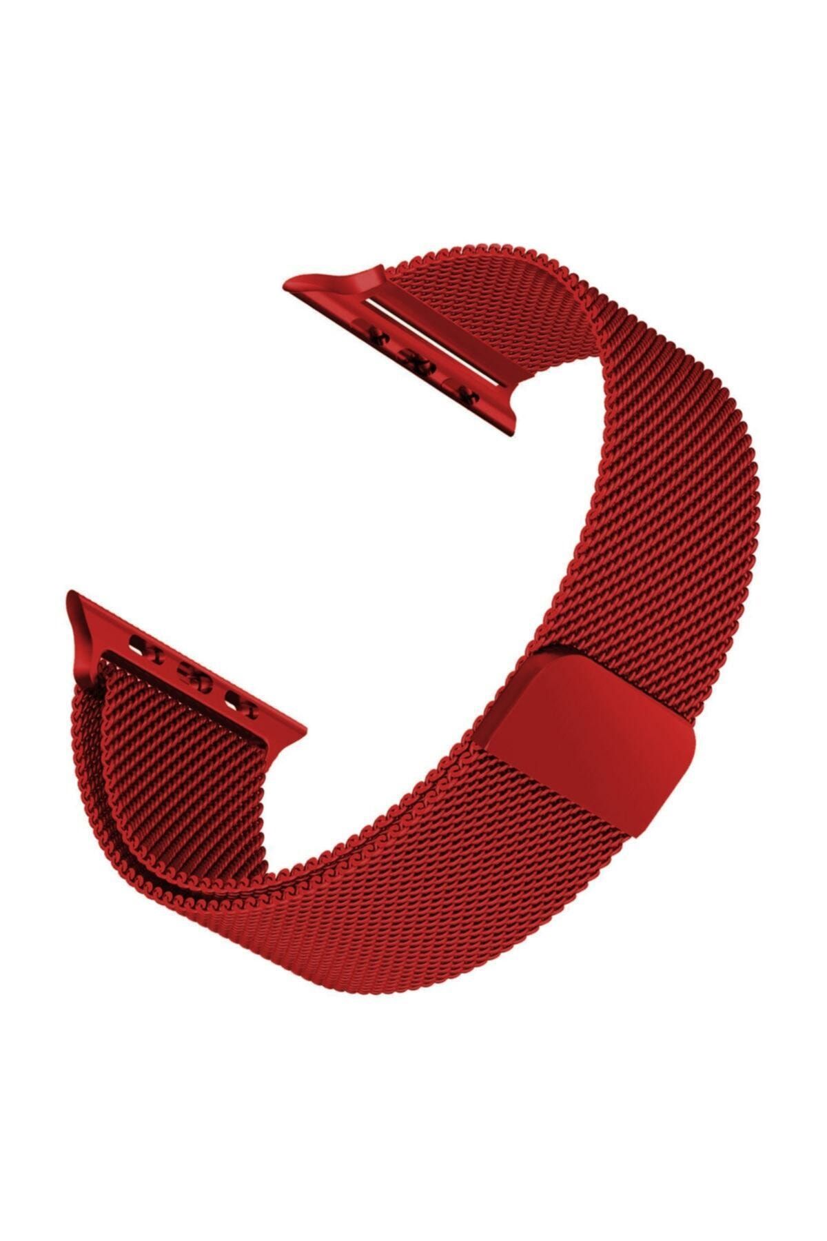 Microsonic Koyu Kırmızı Apple Watch 5 40 mm Milanese Loop Kordon