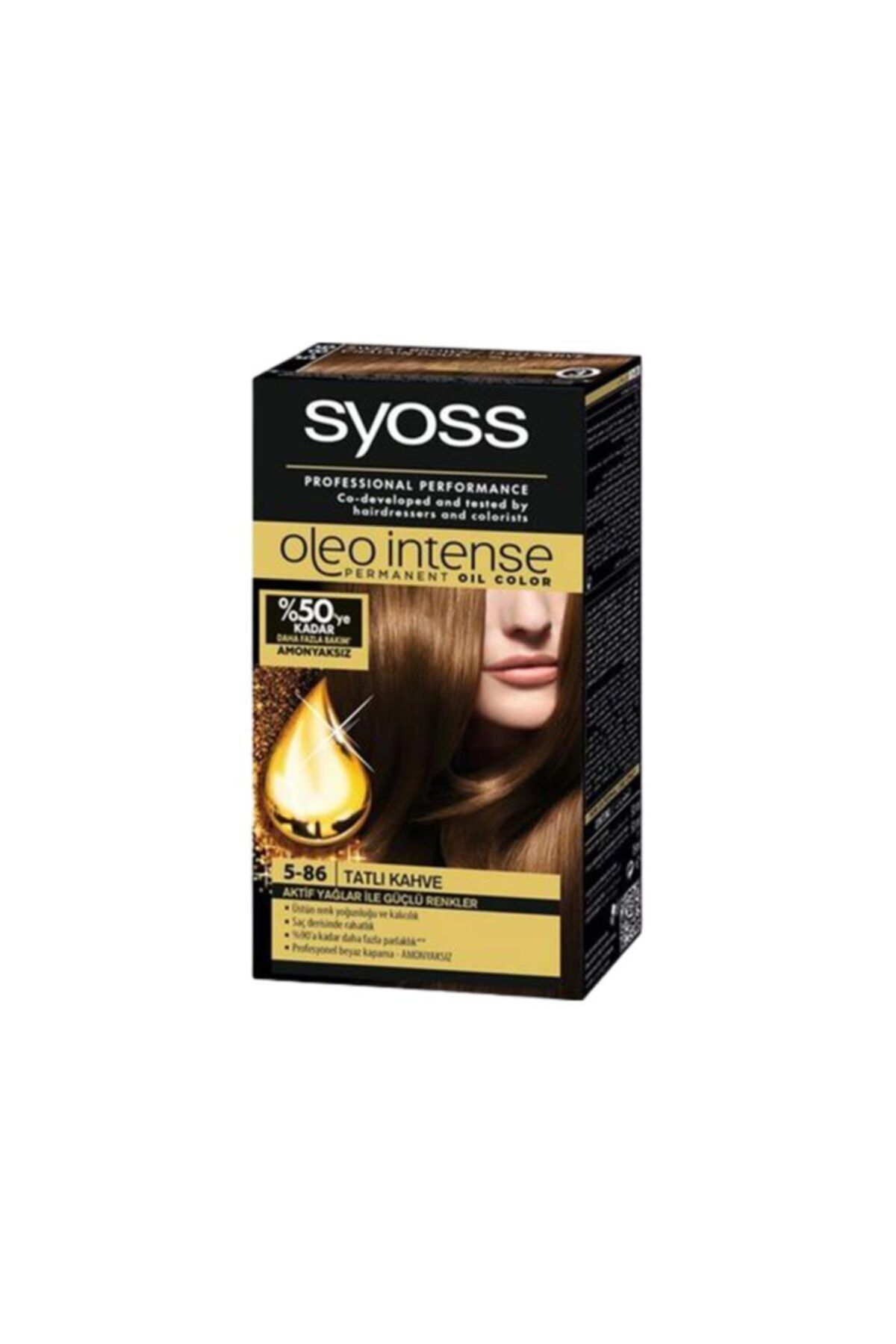 Syoss Kadın Tatlı Kahve Saç Boyası Oleo Intense Color 5-86