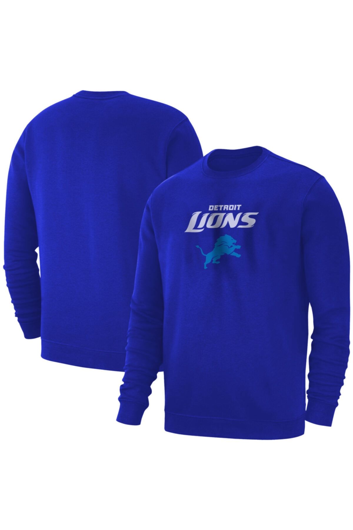 Usateamfans Erkek Mavi Detroit Lions Basic Baskılı Sweatshirt