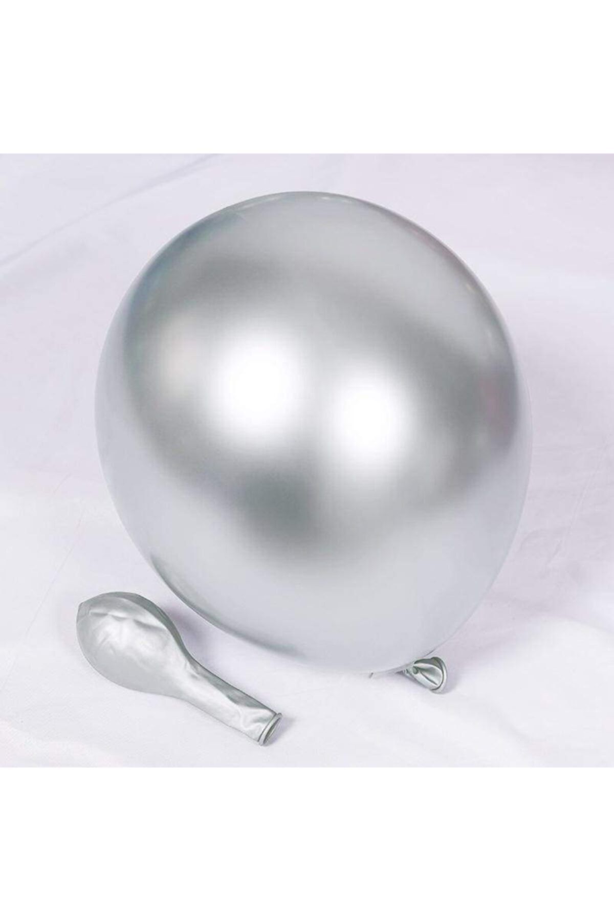araget Krom Parlak Balon 12 Inç Gümüş Renk 30 Cm. Mirror Ayna Balon 5 Ad