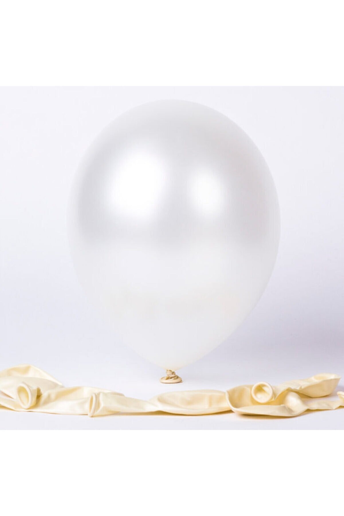 araget Metalik Latex Balon Beyaz Renk 10 Adet