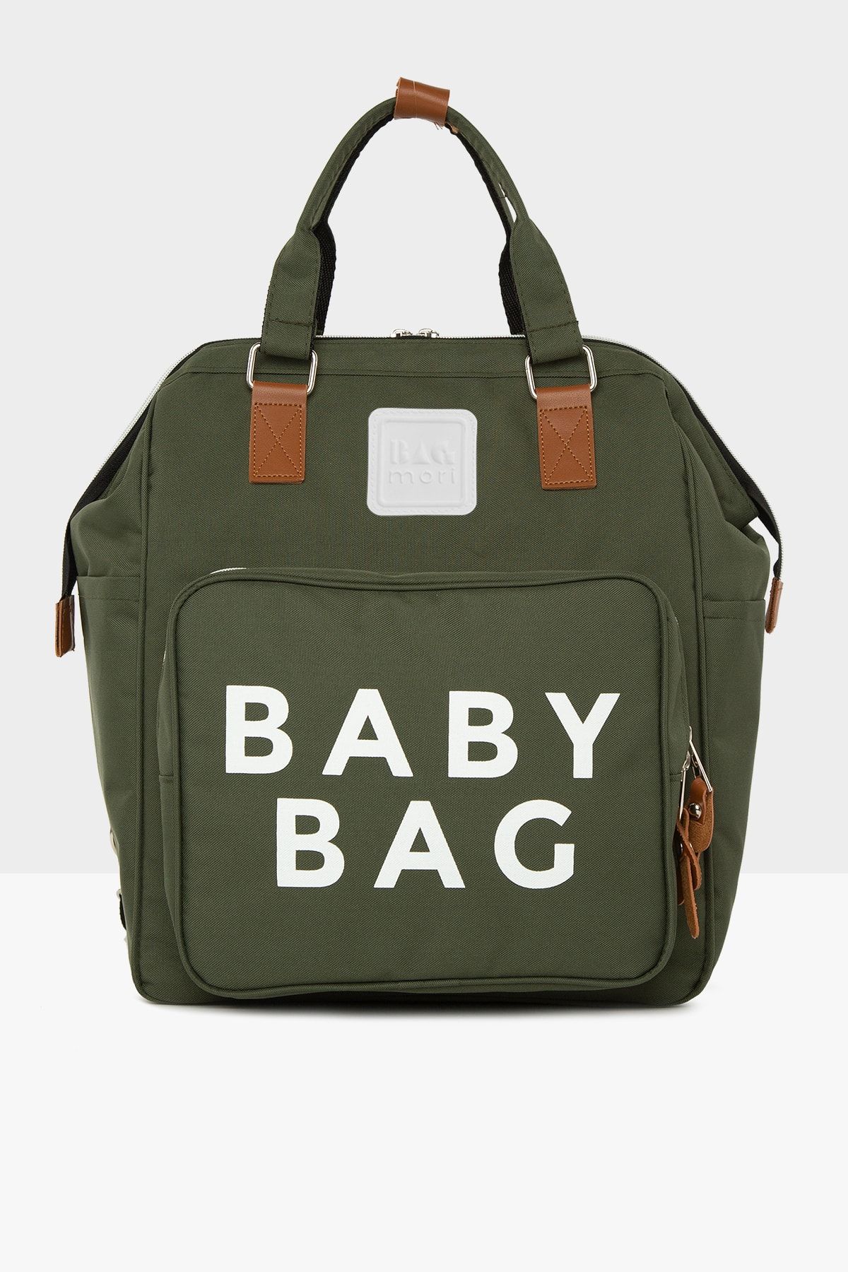 Bagmori Haki Baby Bag Baskılı Cepli Anne Bebek Bakım Sırt Çantası M000005163
