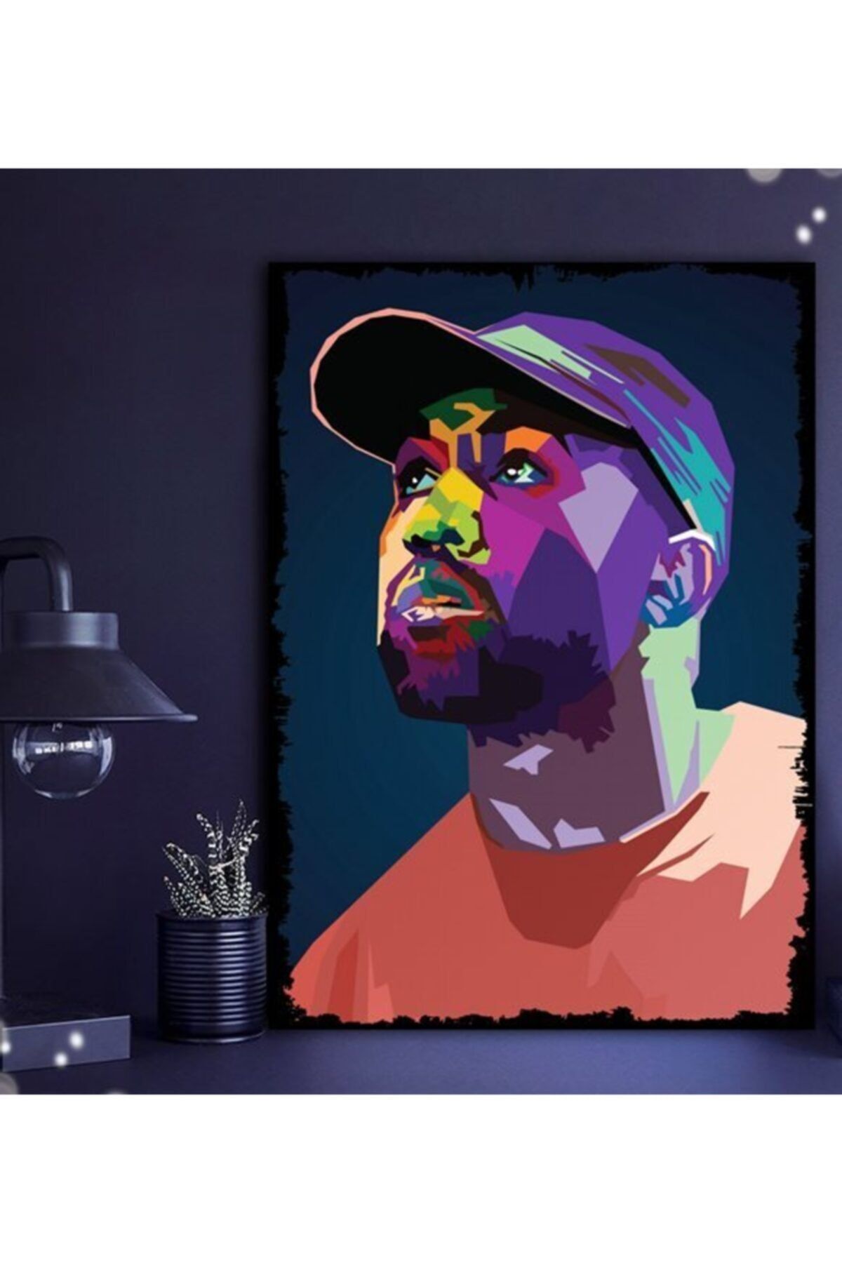 Tontilika Kanye West Ünlü Rapper Tasarım 21x30cm Hediyelik Dekoratif 8mm Ahşap Tablo