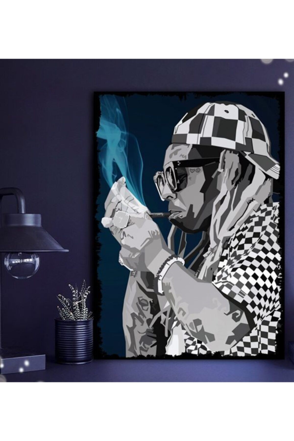 Tontilika Lil Wayne Ünlü Rapper Tasarım 21x30cm Hediyelik Dekoratif 8mm Ahşap Tablo