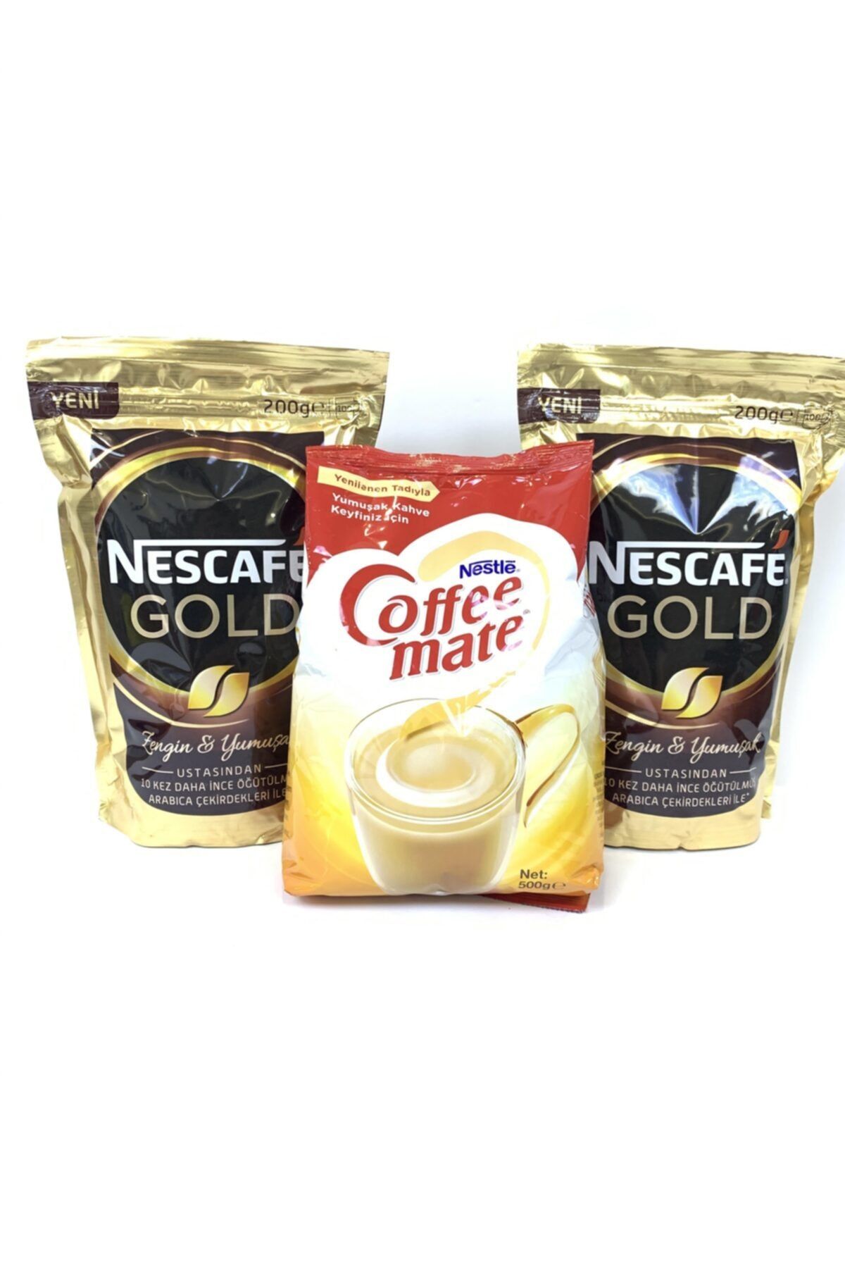 Nescafe Gold 200 gr Poşet 2 Adet ve Nestle Coffe Mate 500 gr