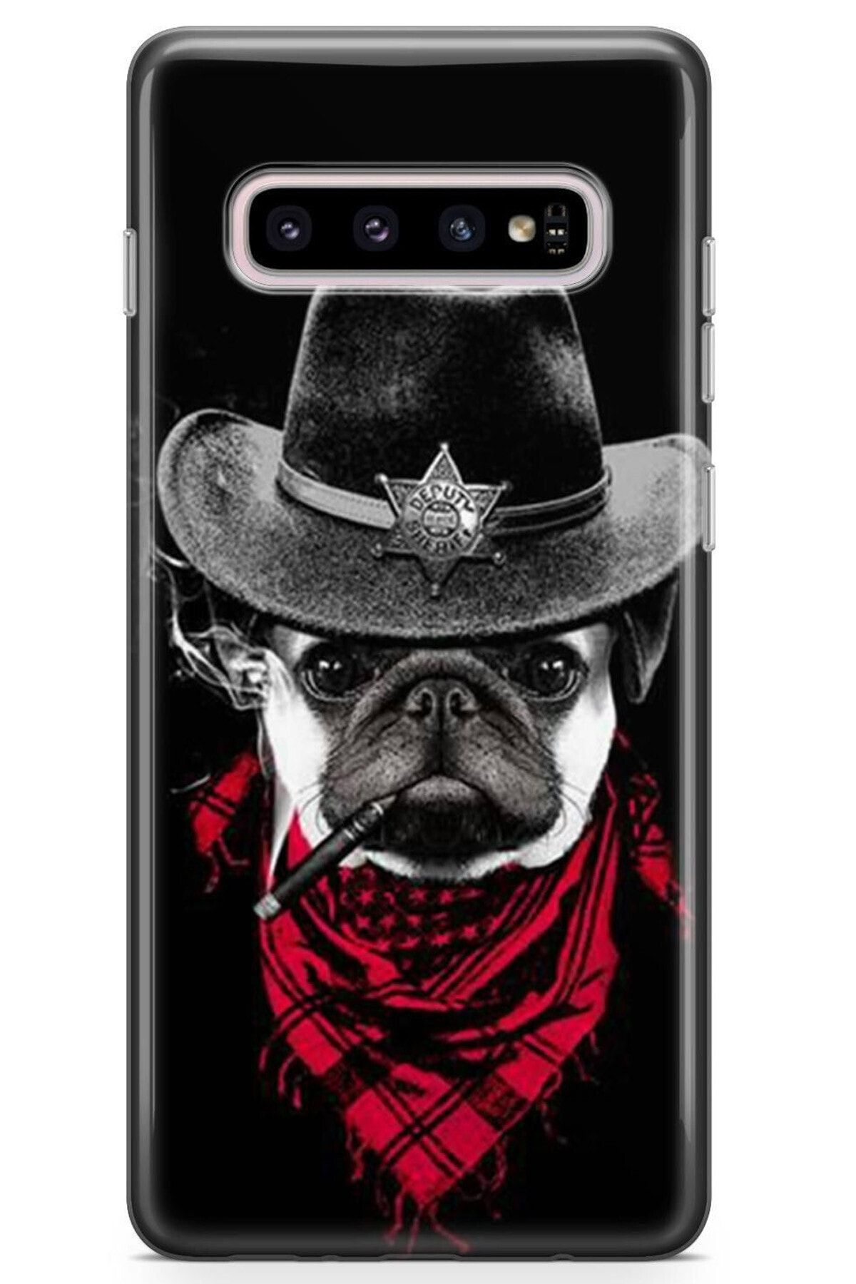 Zipax Huawei P40 Kılıf Şerif Köpek Desenli Baskılı Silikon Kilif - Mel-109582