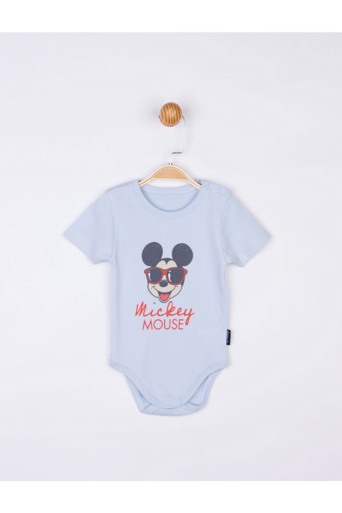 Mickey Mouse Erkek Bebek Mavi Mickey Kısa Kol Body 17198
