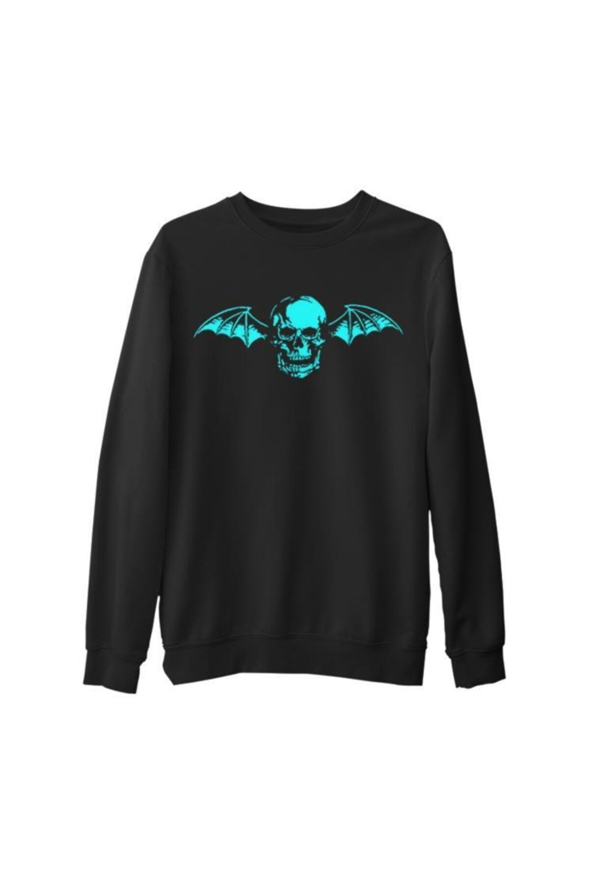 Lord T-Shirt Unisex Siyah Baskılı Kalın Büyük Beden Sweatshirt