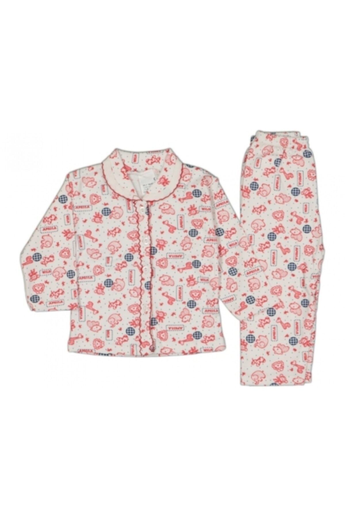 Güler Erkek Kız Bebek Önden Düğmeli Pijama Takımı