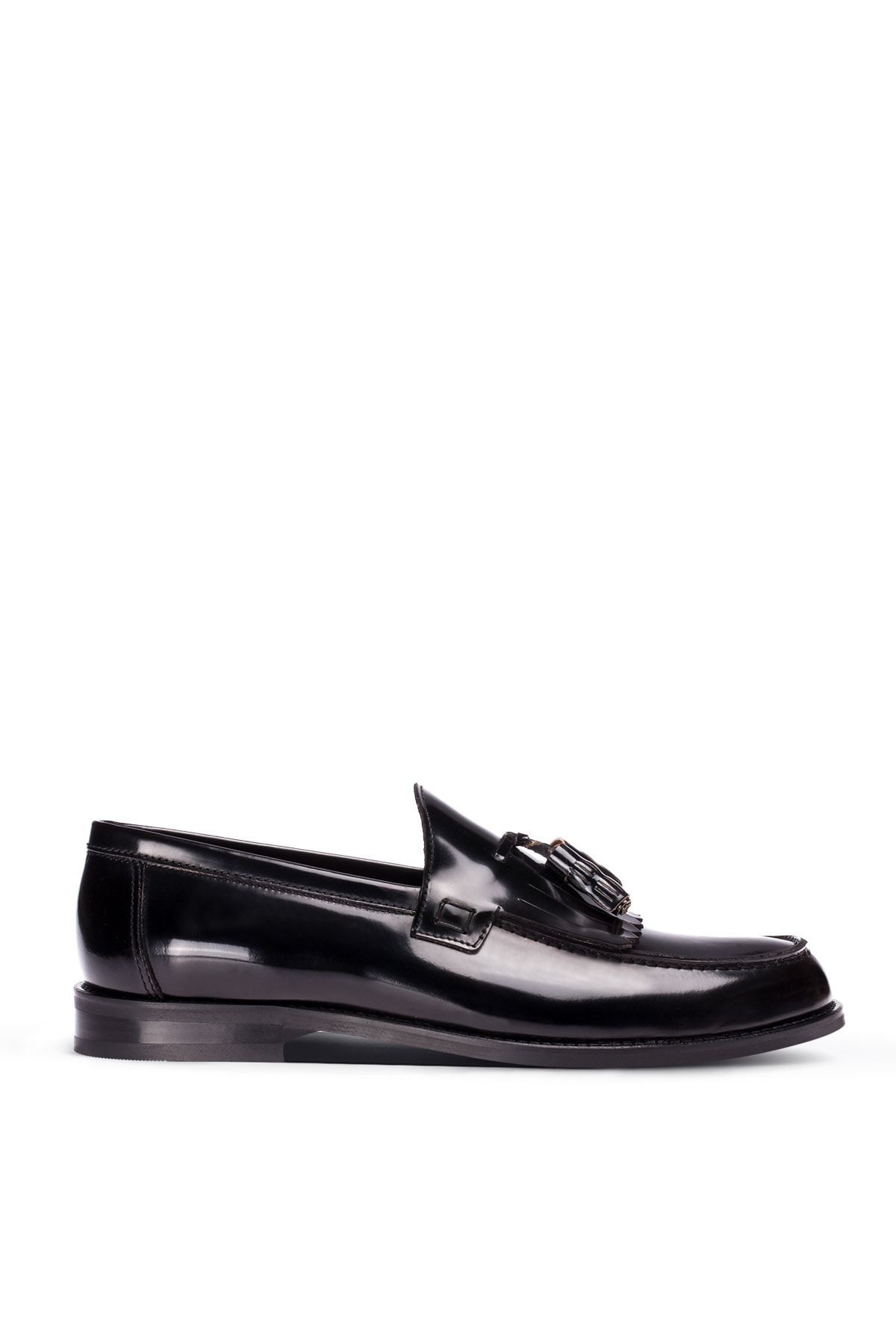 Deery Erkek Siyah Hakiki Deri Püsküllü Loafer Ayakkabı