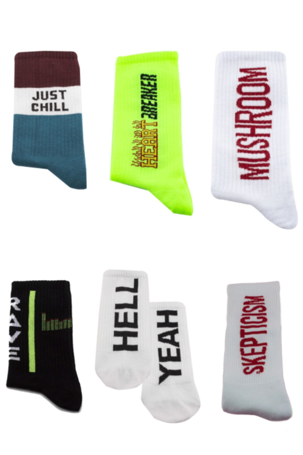 Socksarmy Yazılı 6'lı Renkli Çorap Seti