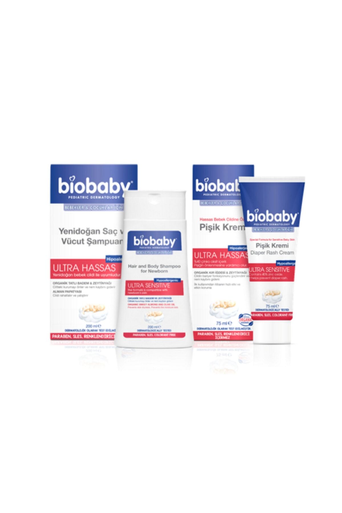 Biobaby Bıobaby Yenidoğan Saç Ve Vücut Şampuanı 200 Ml+ Bıobaby Hassas Bebek Cildine Özel Pişik Kremi 75 Ml