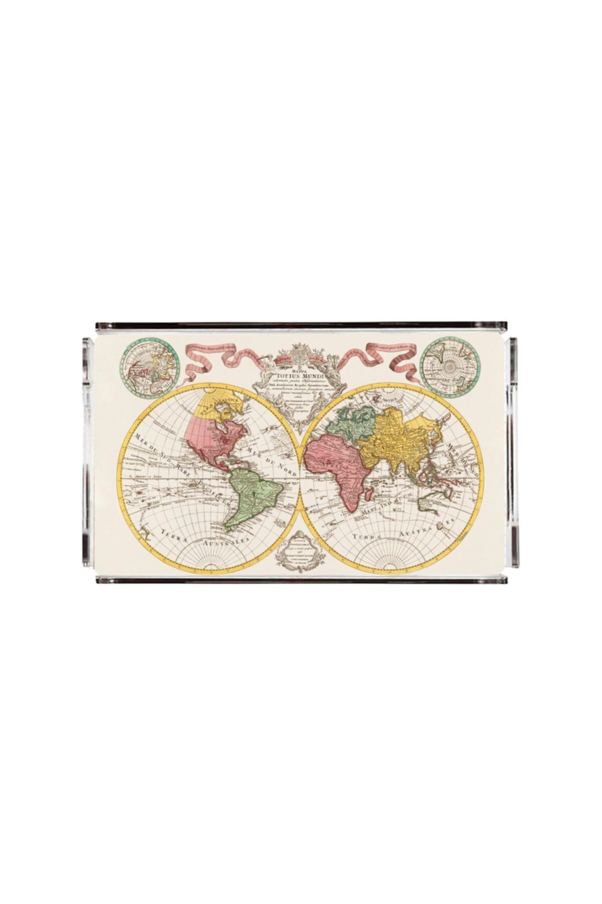 ADAHOME Modern Dünya Haritası Pleksi Tepsi - Pt2117 40x24