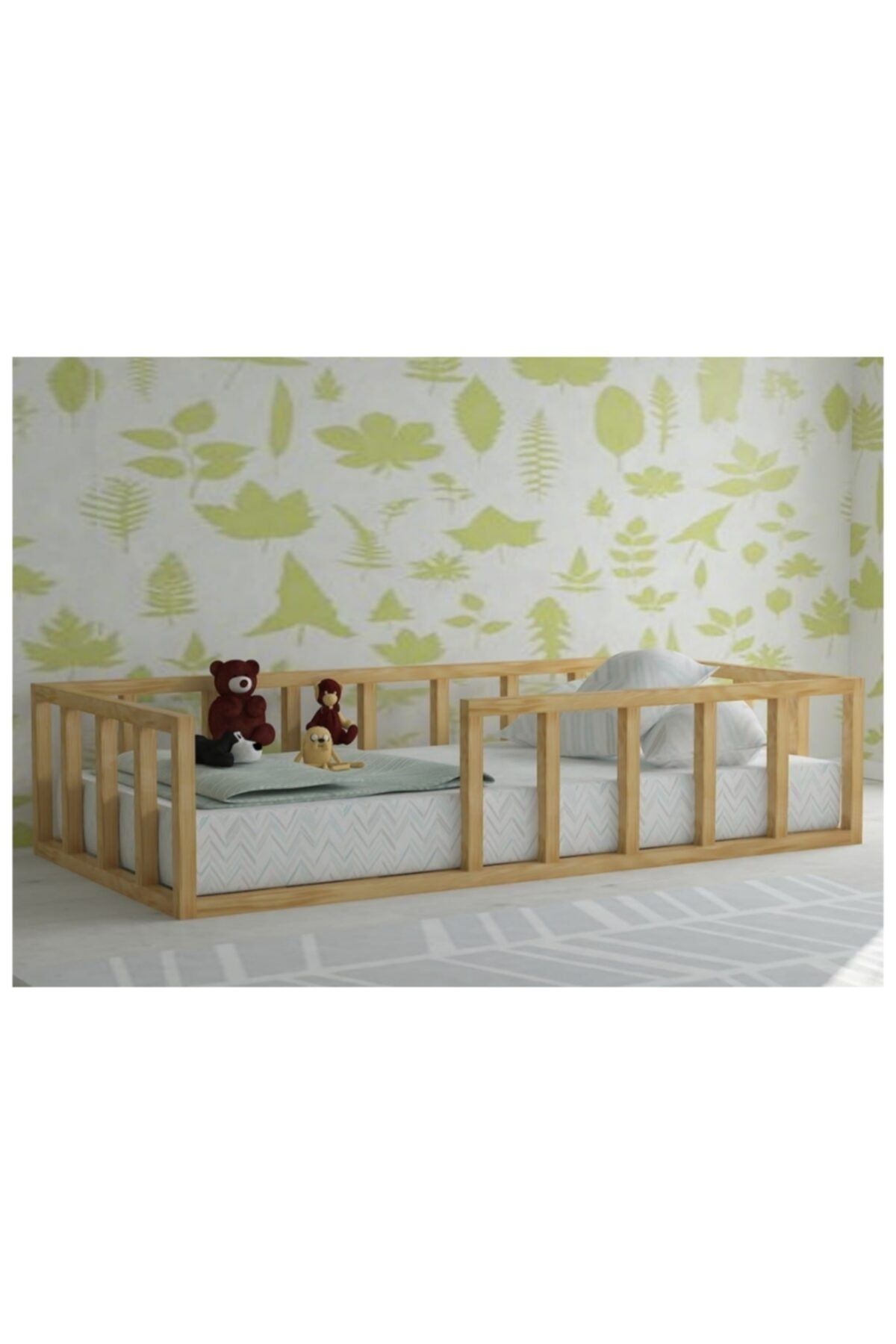 Ceestore Ahşap Montessori Yatak Bebek Beşik Çocuk Karyolası 90x190