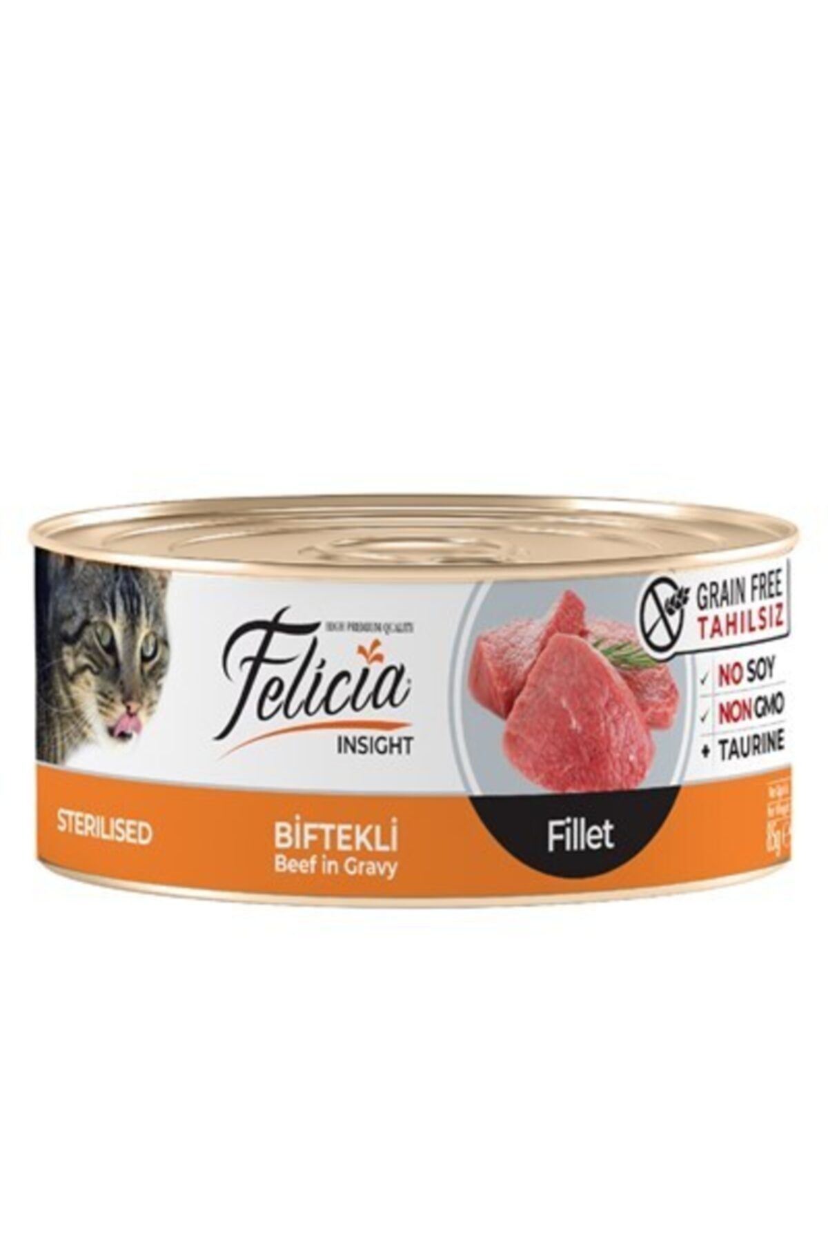 Felicia Tahılsız 85 Gr Sterilised-biftekli Fileto Yaş Kedi Maması 24 Adet