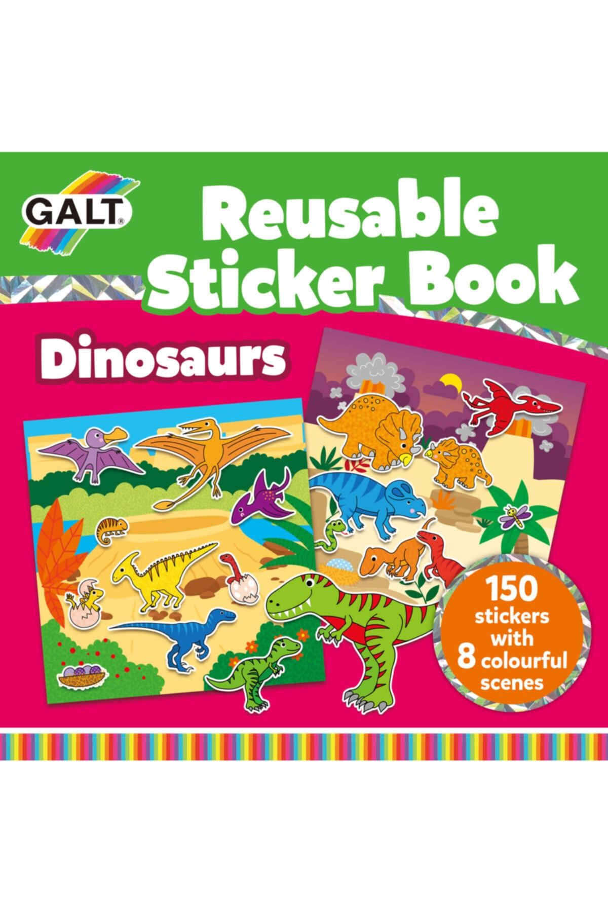 Reusable Sticker Book - Dinosaurs 3 Yaş+_0