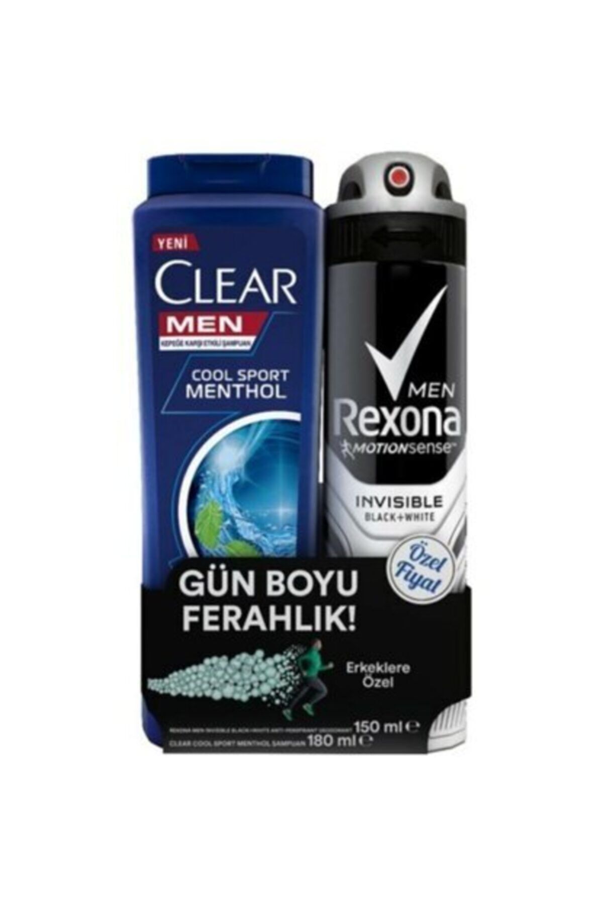 Rexona Men Invesible Deo 150 ml ve Clear Şampuan 180 ml