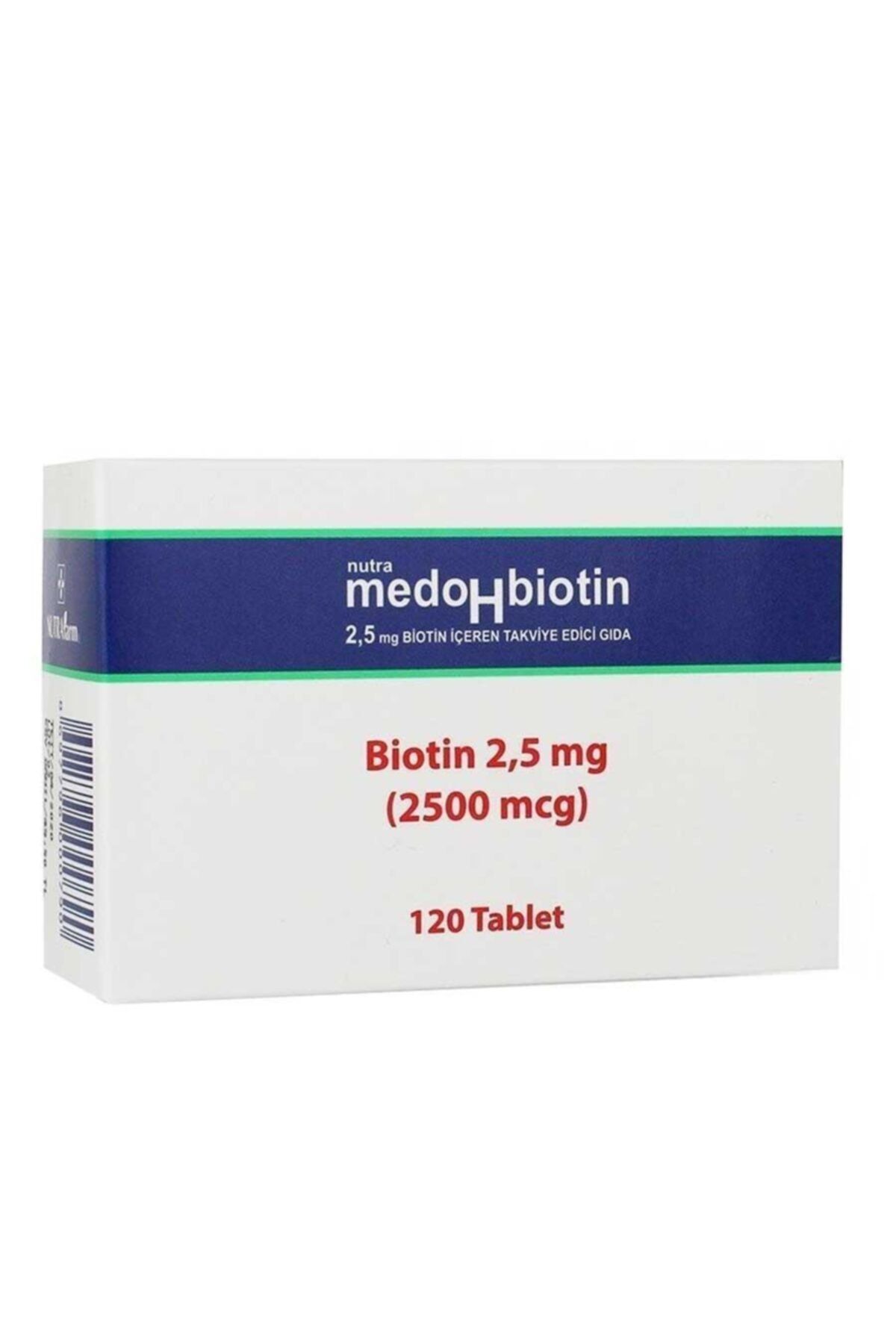 Nutrafarm Medohbiotin 2,5 Mg 120 Tablet (saç, Cilt Ve Tırnak Güçlendirici Vitamin ) Biotin Gıda Takviyesi