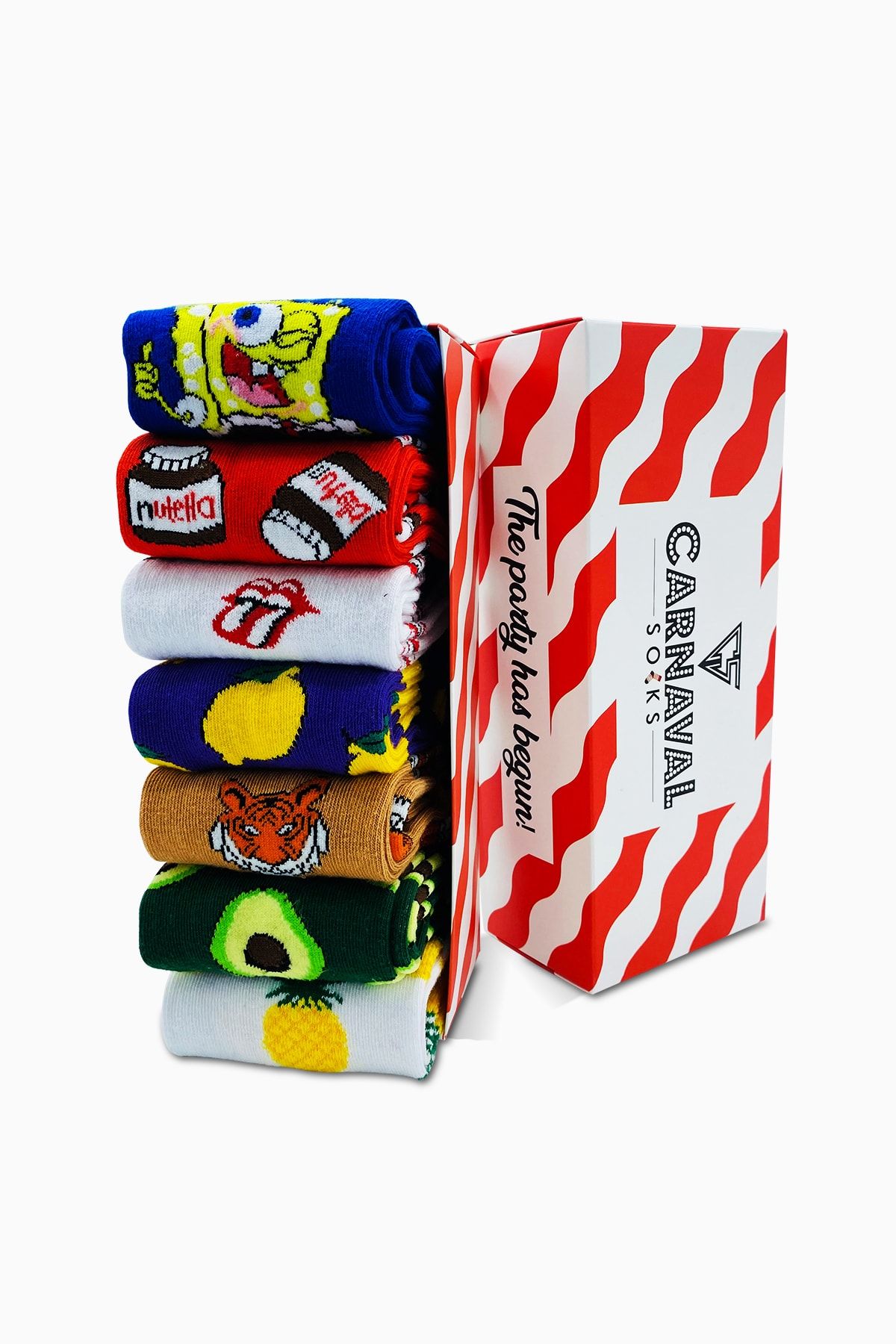 CARNAVAL SOCKS 7'li Carnaval-2 Renkli Tasarım Çorap Set 1011