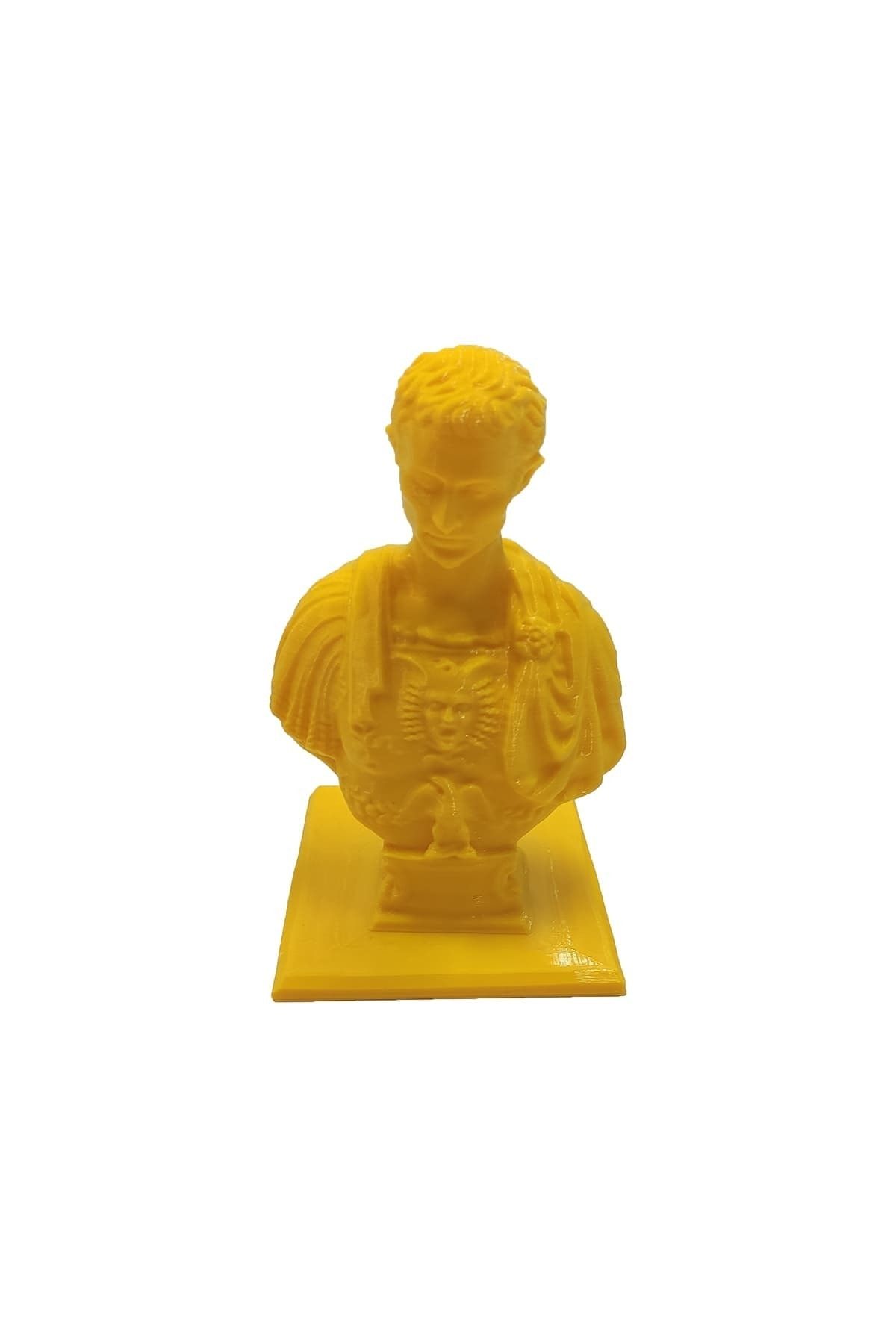FilameX Sezar Büstü Kalemlik Sarı 15 cm Özel Üretim