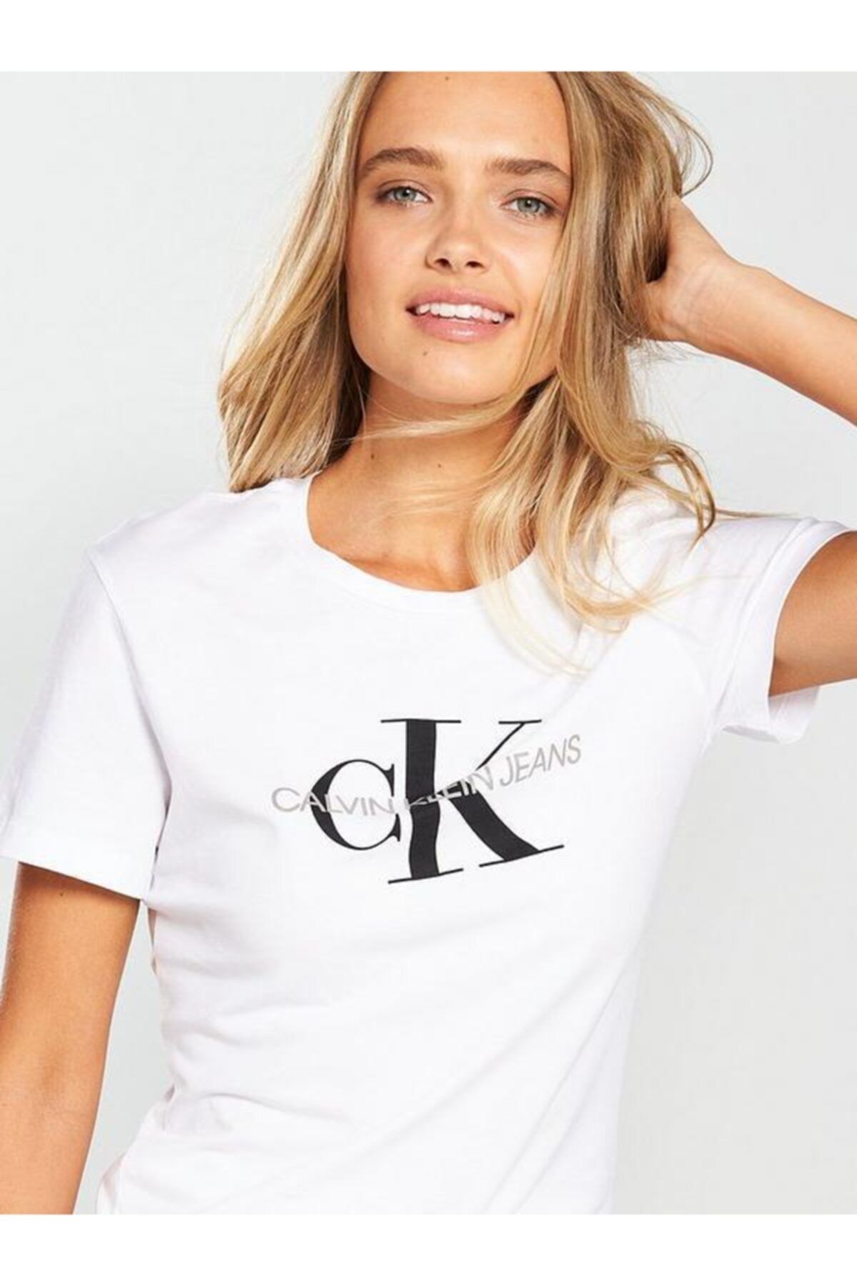 Calvin Klein Beyaz Ck Logo Tshirt