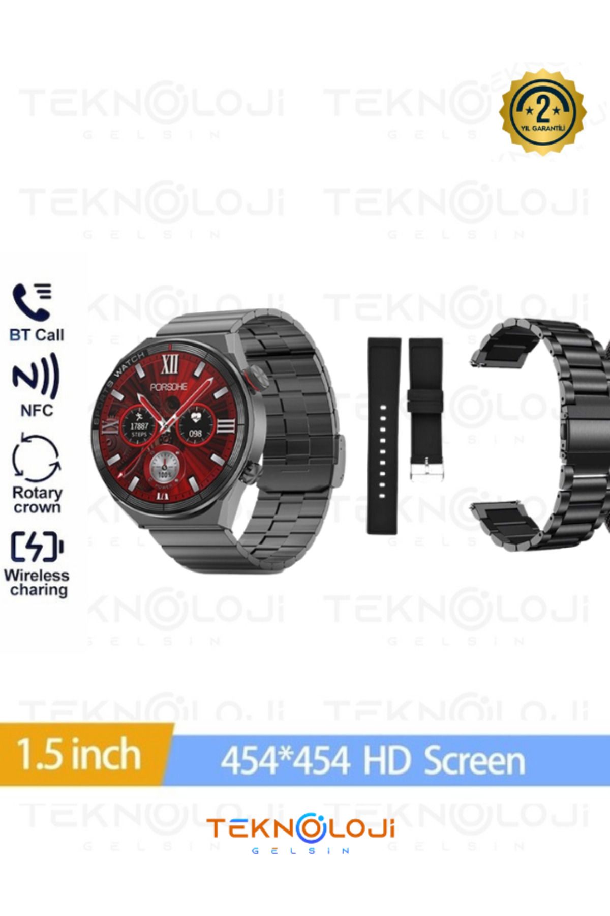 Teknoloji Gelsin Dt3 Mate Çift Kordon Akıllı Saat Smart Watch Siri Nfc Gps TG-DT3MATE