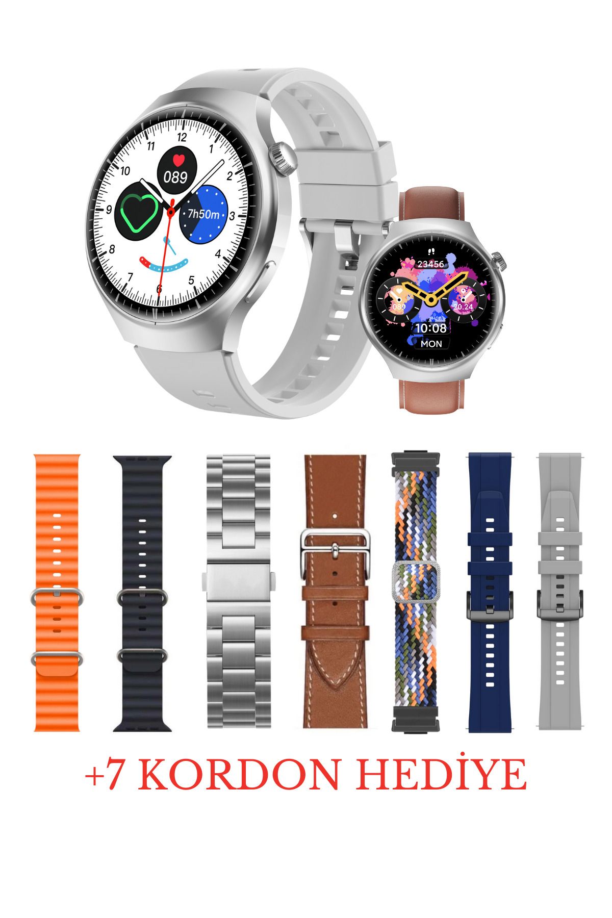 TARÇIN Watch 4 Pro Suit Akıllı Saat 7 Kordon Hediye Yuvarlak Kasa Akıllı Saat Tüm Telefonlar ile Uyumlu