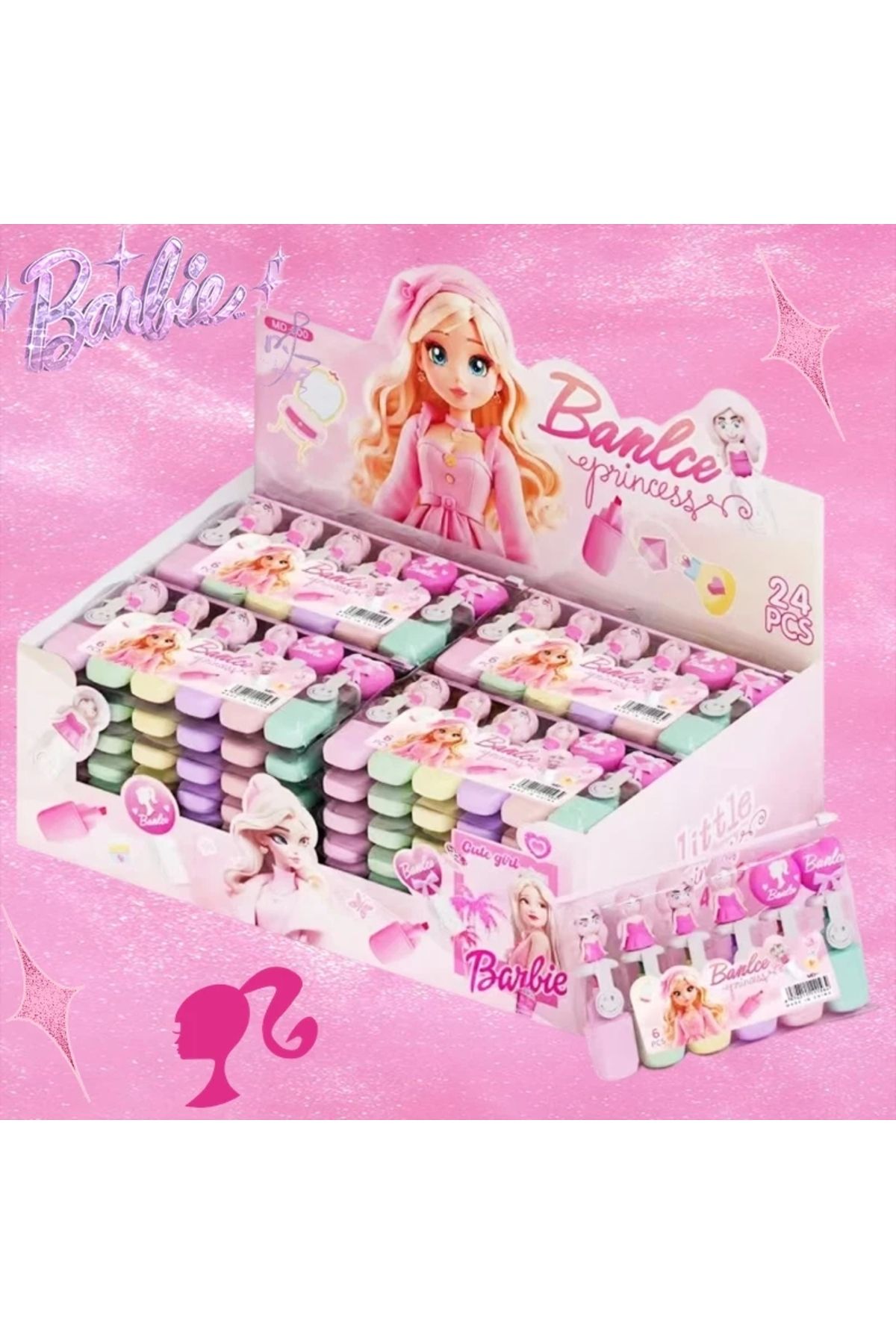 Bakmakistersen Barbie 6 lı Fosforlu Kalem Seti