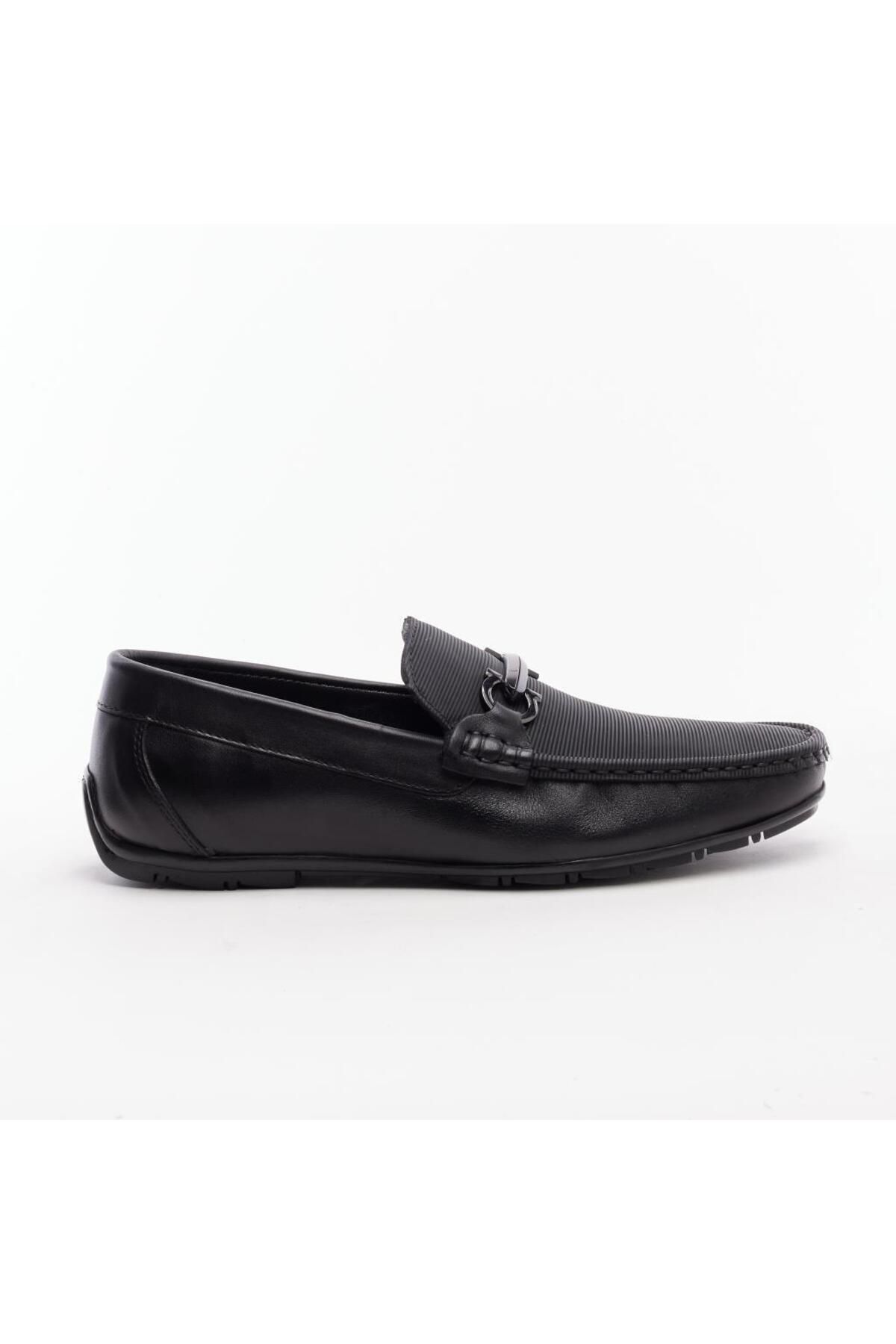 Derinet Hakiki Deri Tokalı Erkek Loafer Ayakkabı