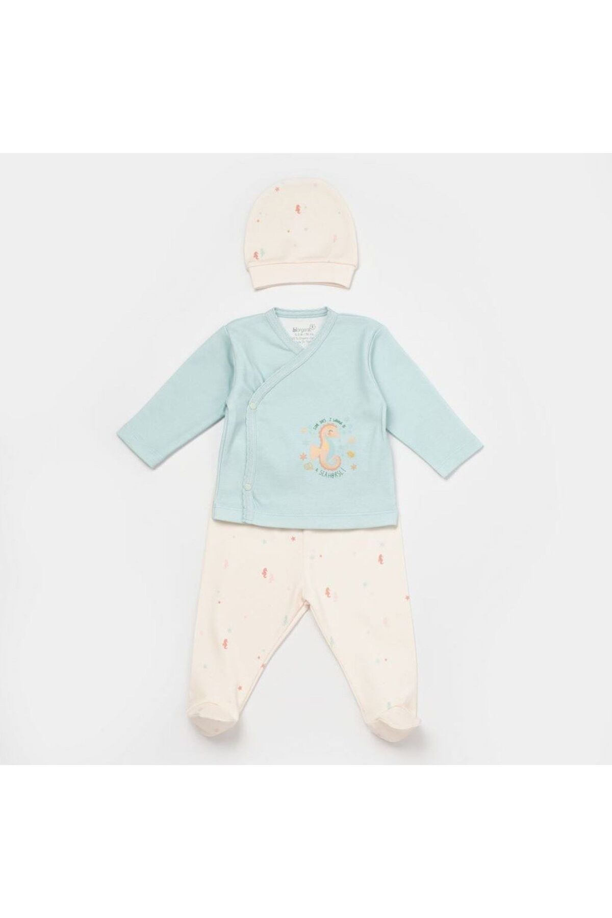 Bibaby Biorganic Save The Seahorse 3'Lü Set 73330 Bej-Mint