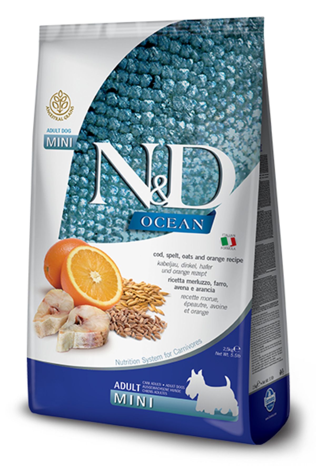 N & D Nd Dog Ocean Low Grain Adult Mini Morina Balıklı&portakallı Köpek Maması 7 Kg