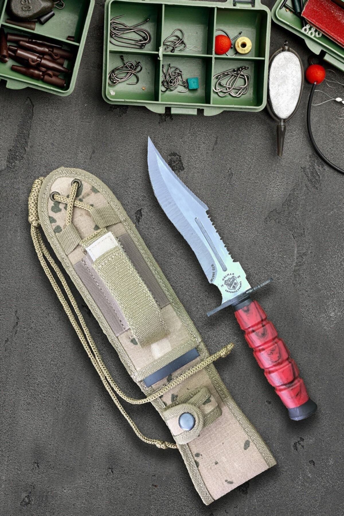 bıcaksevdalilari Outdoor Bıçak Mutfak Bıçak Rambo Kamp Av Bıçak Çakı Kılıflı (30 Cm)