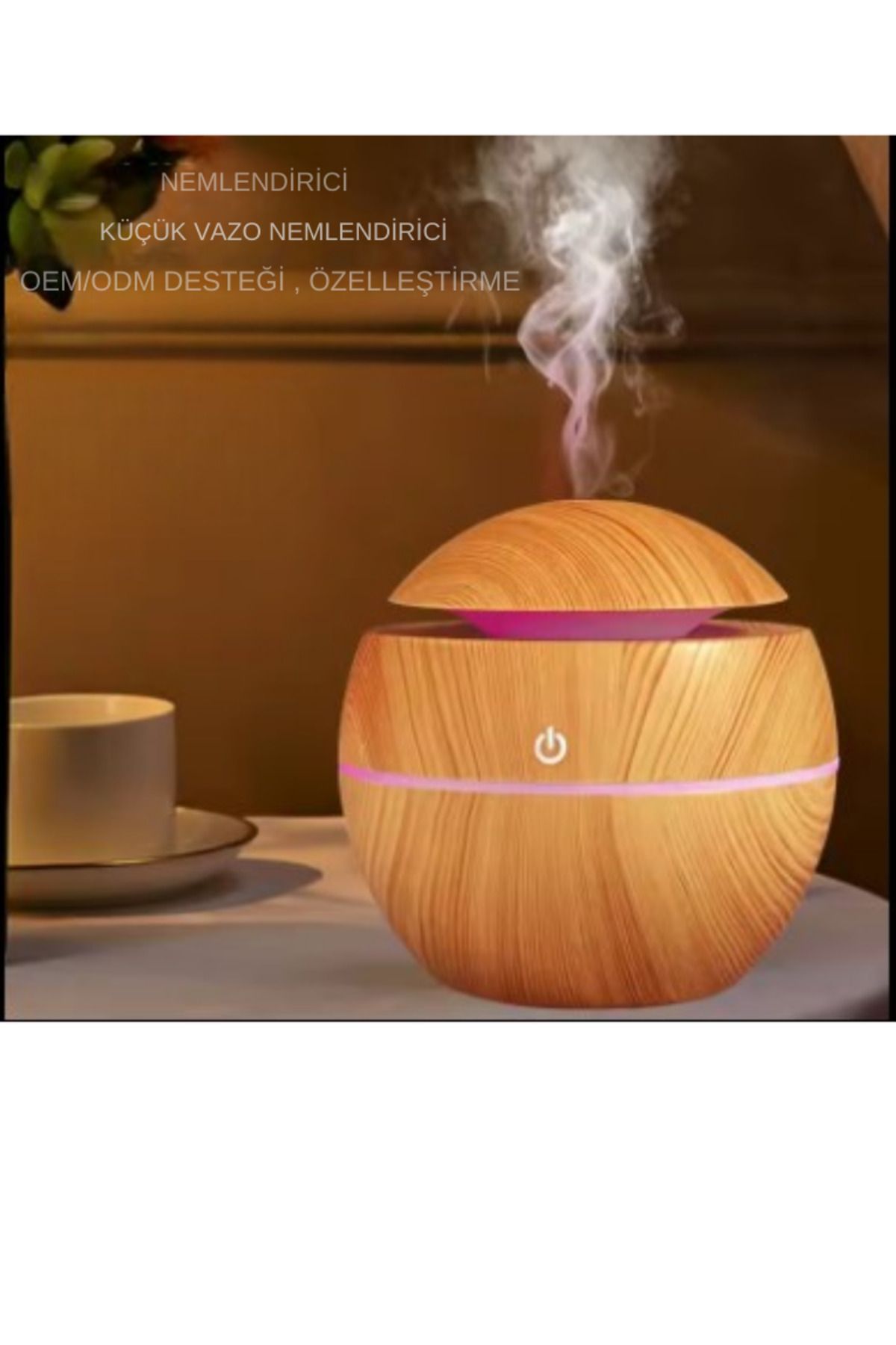 H2O Humidifier Mini Ahşap Aromaterapi Hava  Nemlendirici Temizleyici Aroma Difüzörü