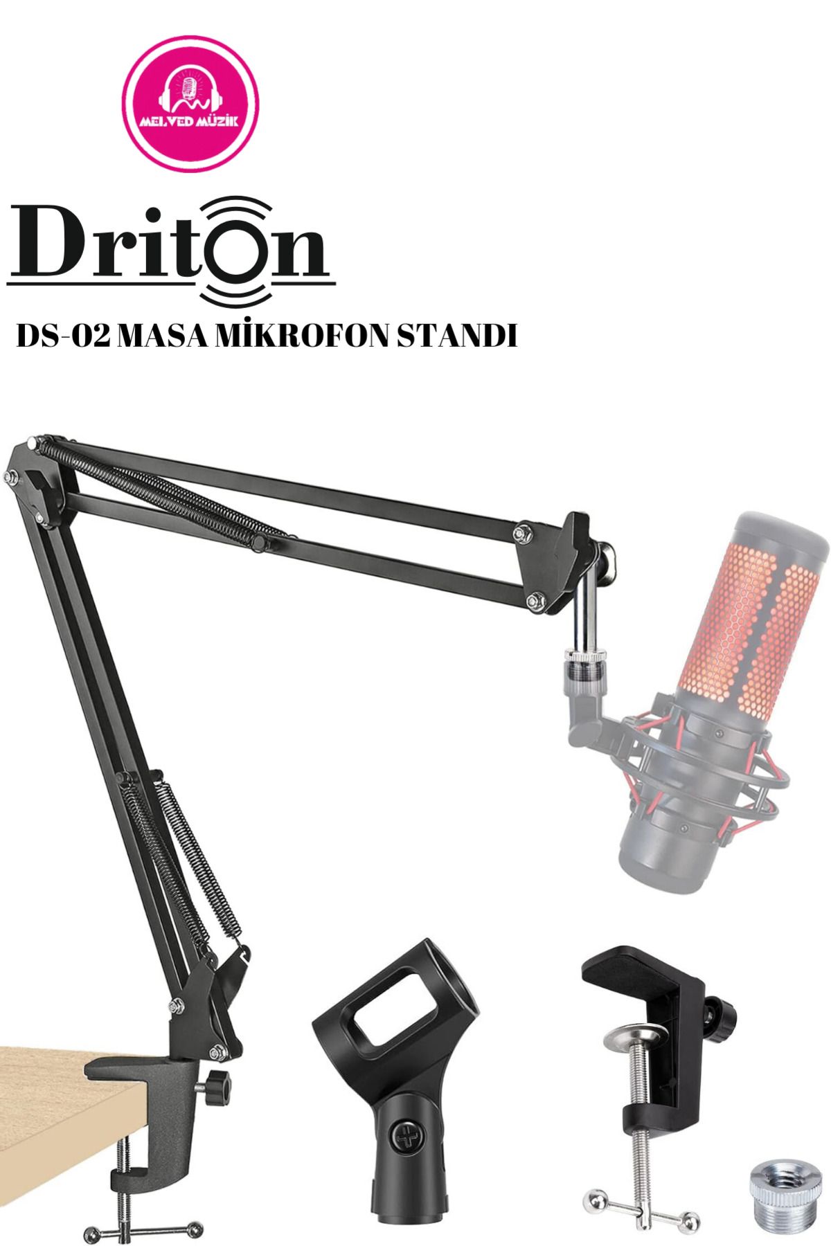 DRİTON DS-02 PROFESYONEL KONDENSER MASA TİPİ MİKROFON STANDI