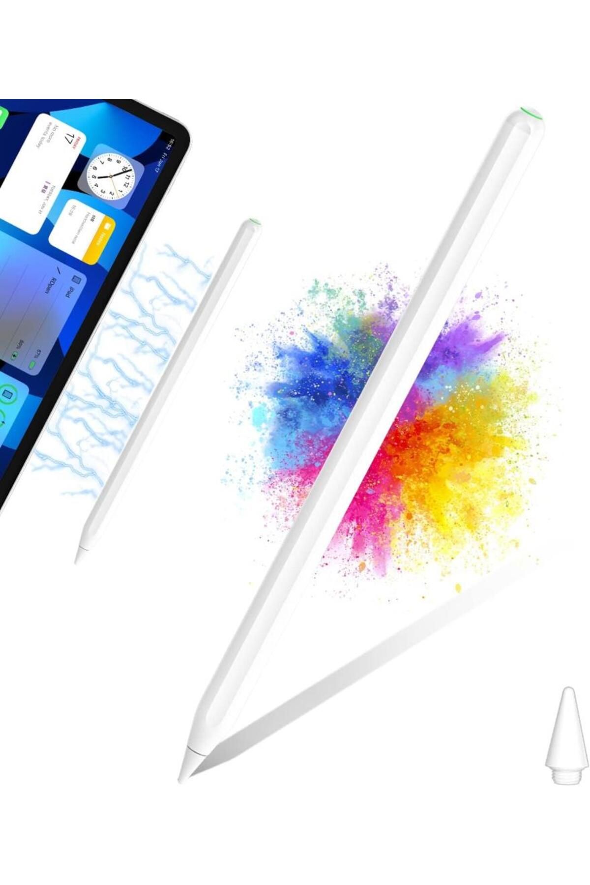 Techmaster iPad Air 4 5 Pro 11 12.9 Mini 6 Uyumlu Kablosuz Şarj Palm Rejection Stylus Kalem