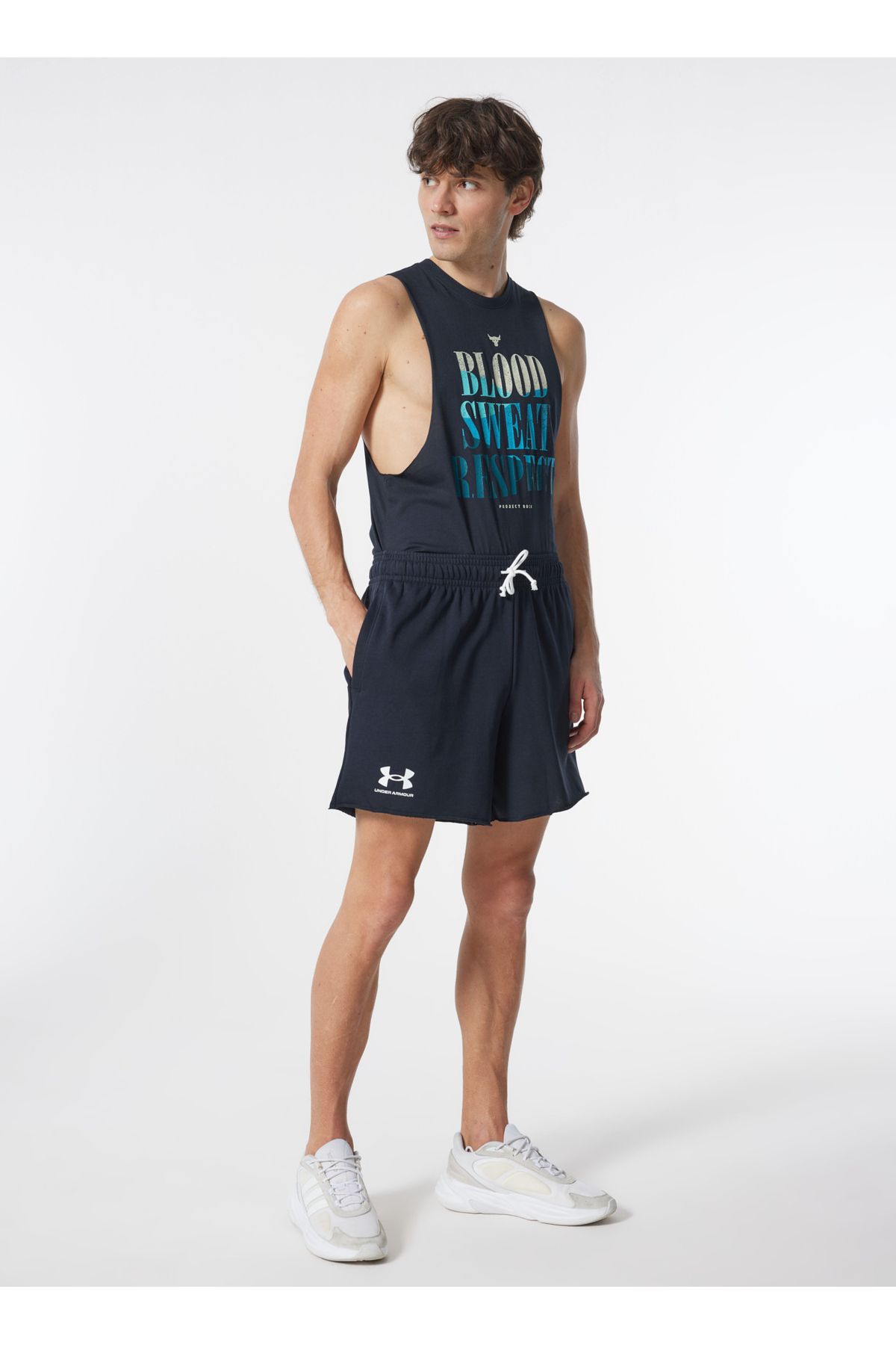 Under Armour 1382427-001 UA Rival Terry 6in Shor Siyah Erkek Oversize Şort