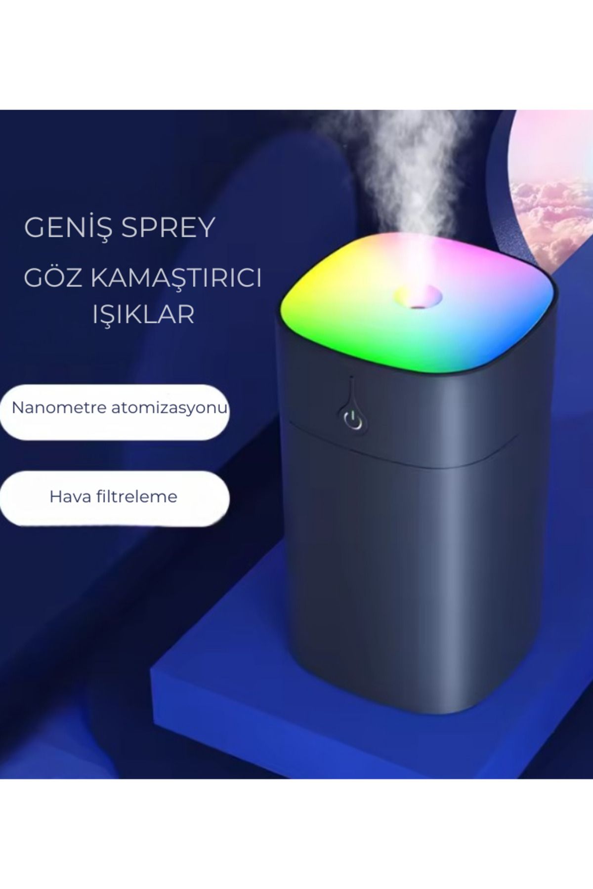 H2O Humidifier 400 ml Taşınabilir Ulrasonik Hava Nemlendirici Buhar Makinesi Ve Aroma Difüzörü