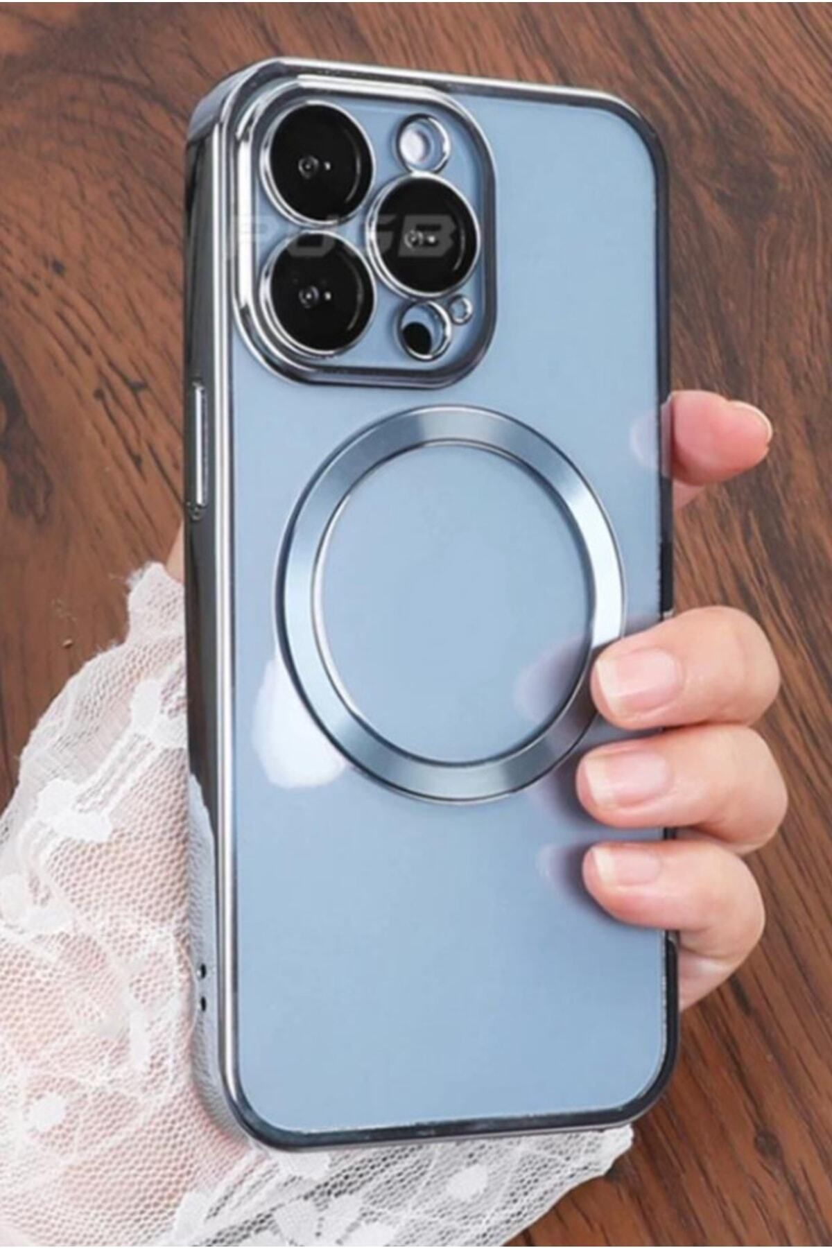 VAN LEEUWEN Iphone 12 Pro Uyumlu Kılıf Köşeleri Renkli Lüx Şeffaf Kamera Korumalı Silikon Kapak