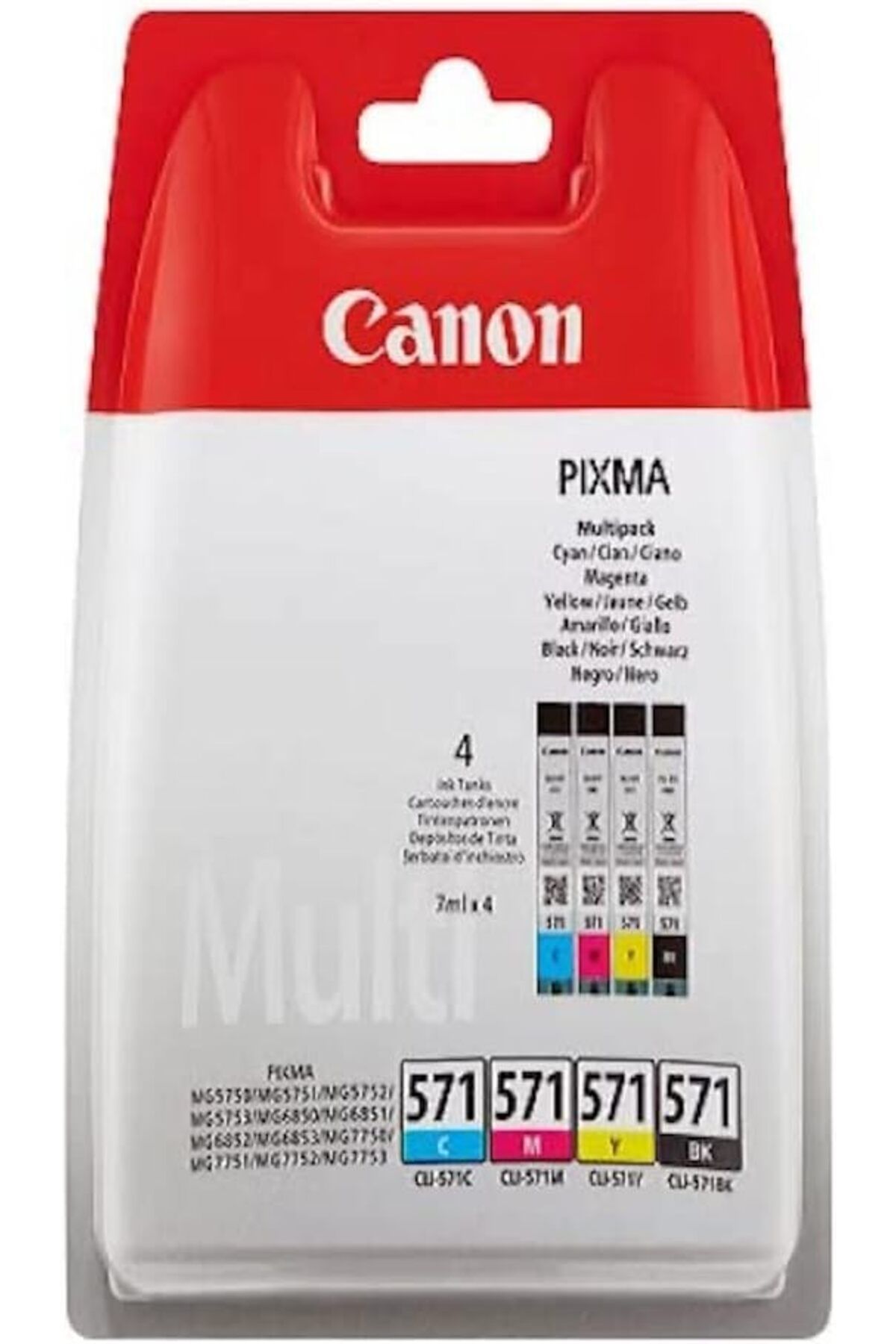 Canon Cli-571 C/M/Y/Bk Multi Pack Orijinal 4Lü Mürekkep Kartuşu Seti 0386C005