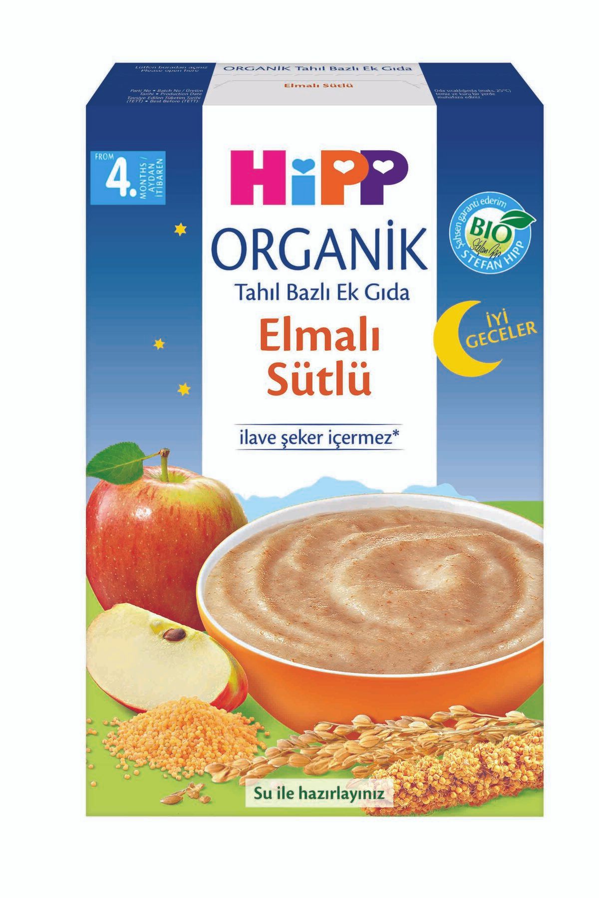Hipp Organik Iyi Geceler Elmalı Sütlü Tahıl Bazlı Ek Gıda 250 gr