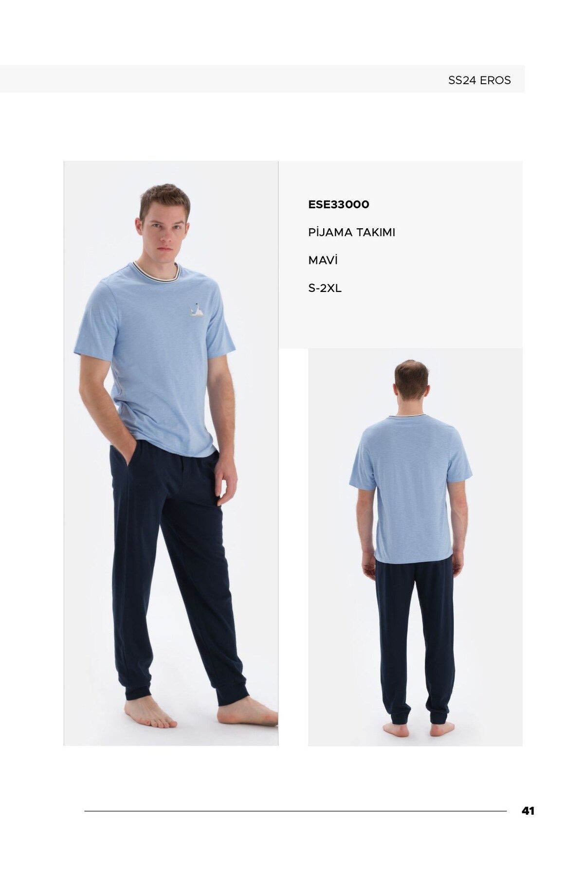 Eros Erkek Mavi Pijama Takımı 33000