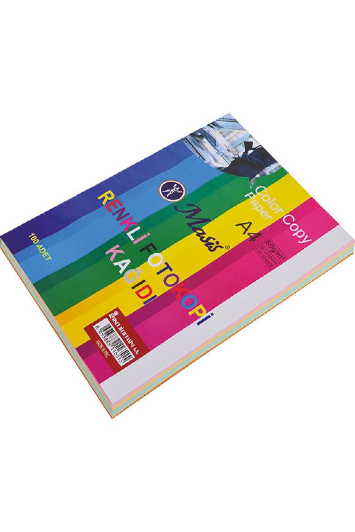 Genel Markalar Masis Fk-R10 Renkli Fotokopi Kağıtı 10 Renk 100Lü Paket