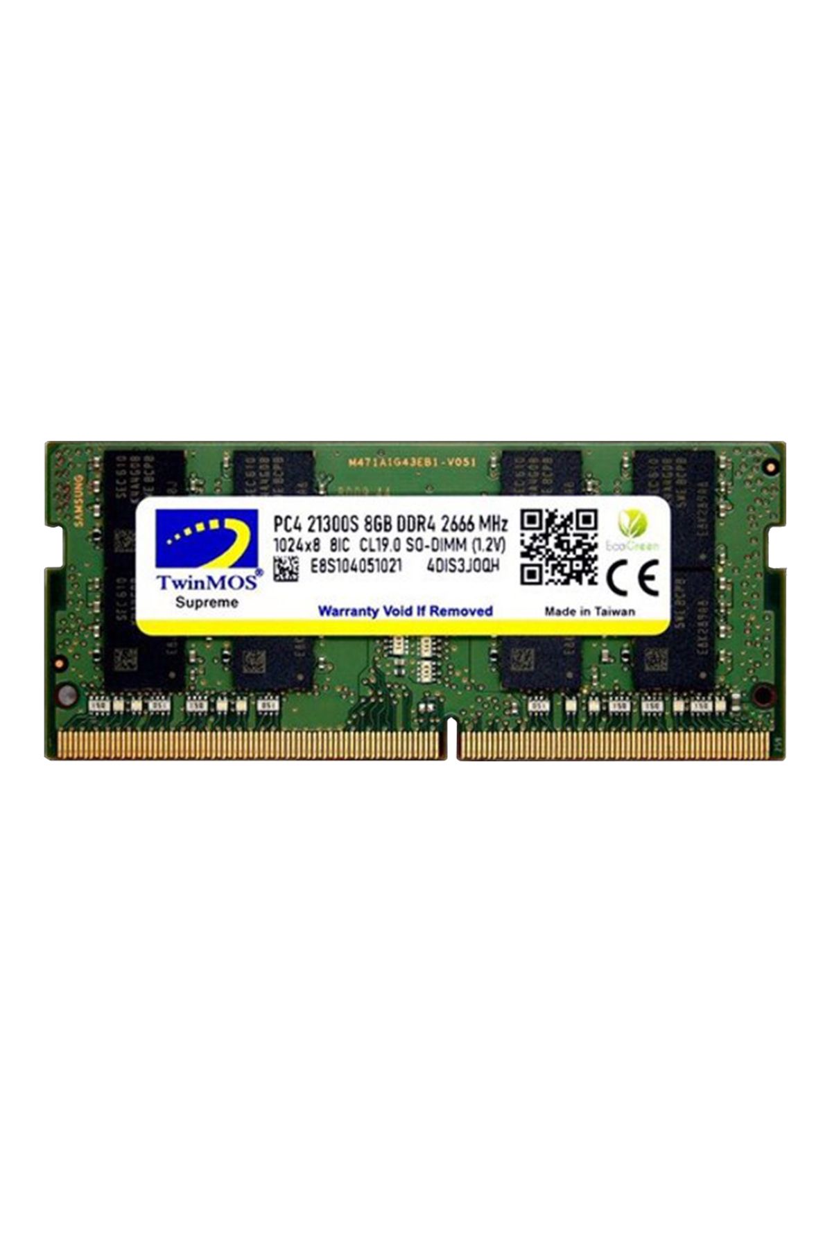 TwinMOS 8GB DDR4 2666MHZ SODIMM MDD48GB2666N Notebook Dizüstü Bilgisayar Rami