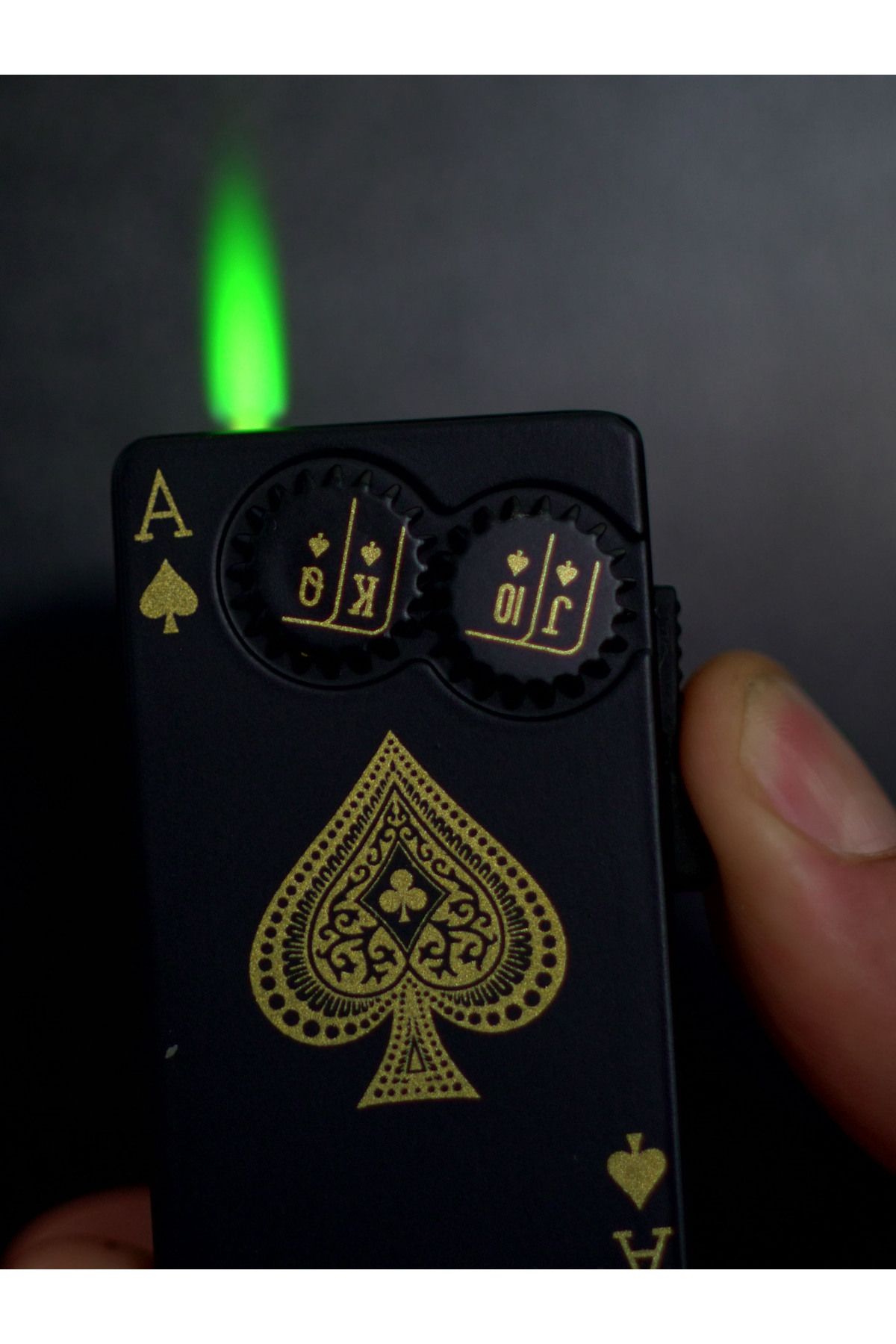 BORSA Yaratici Poker Tasarim Jet Alev Oyun Karti Rüzgar Geçirmez Çakmak